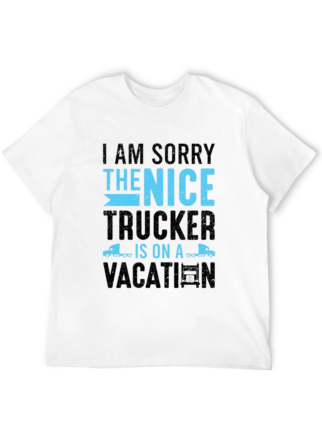 Black Funny Trucker Vacation T-Shirt view 12