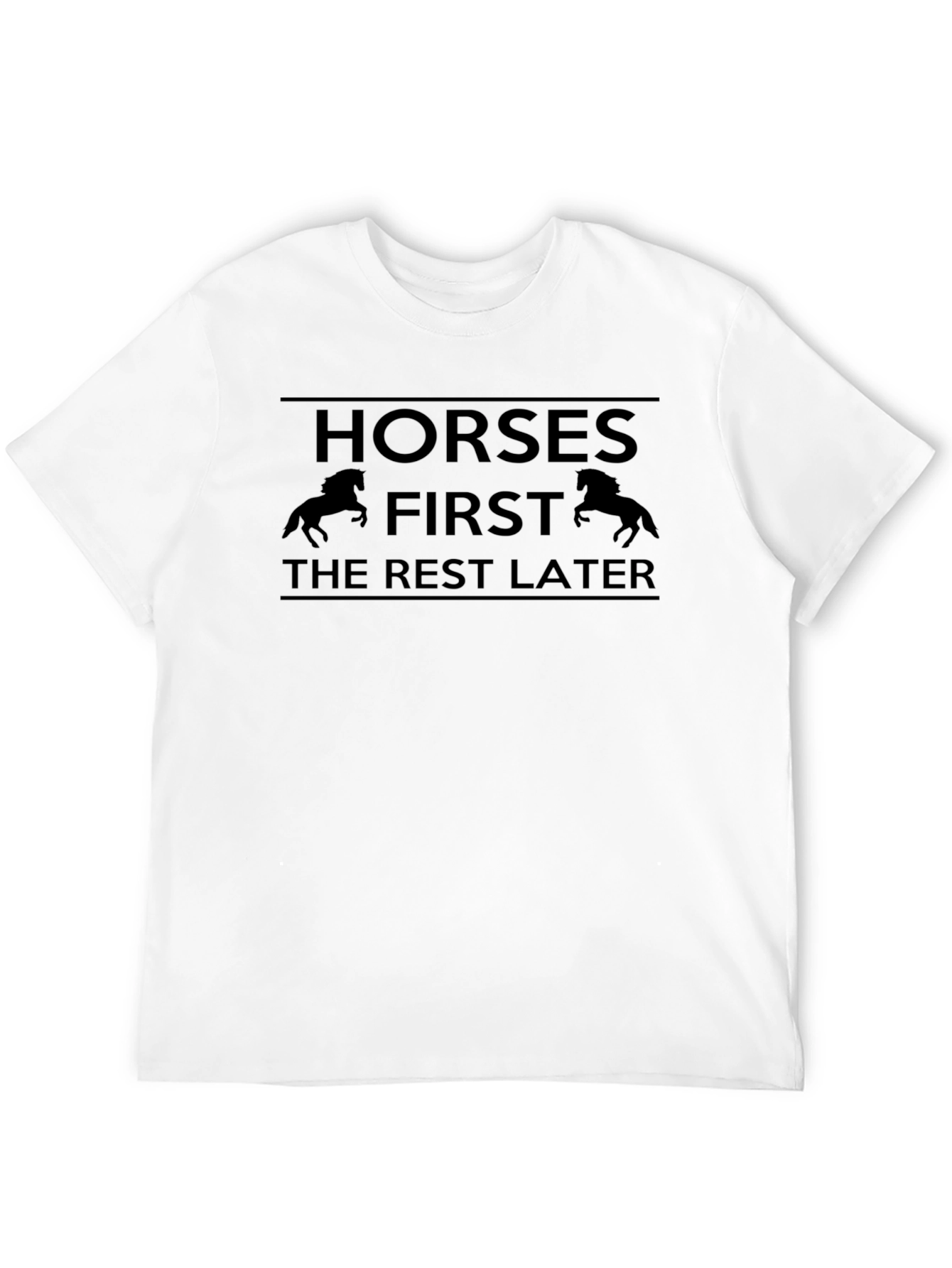 Black Horses First Graphic T-Shirt - Black Casual Tee view 12