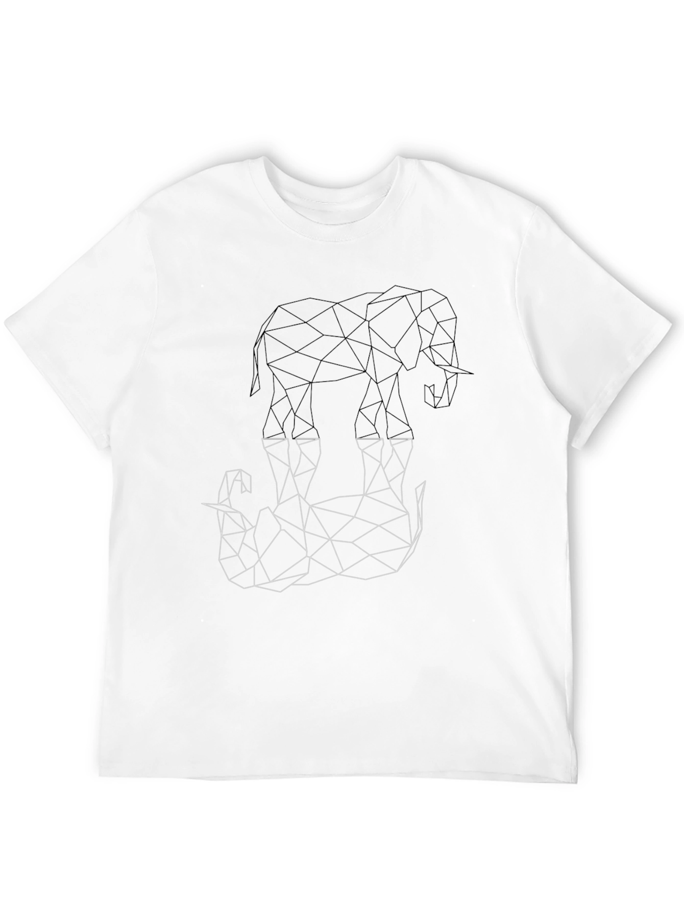 Black Geometric Elephant Graphic Tee - Modern Style view 12