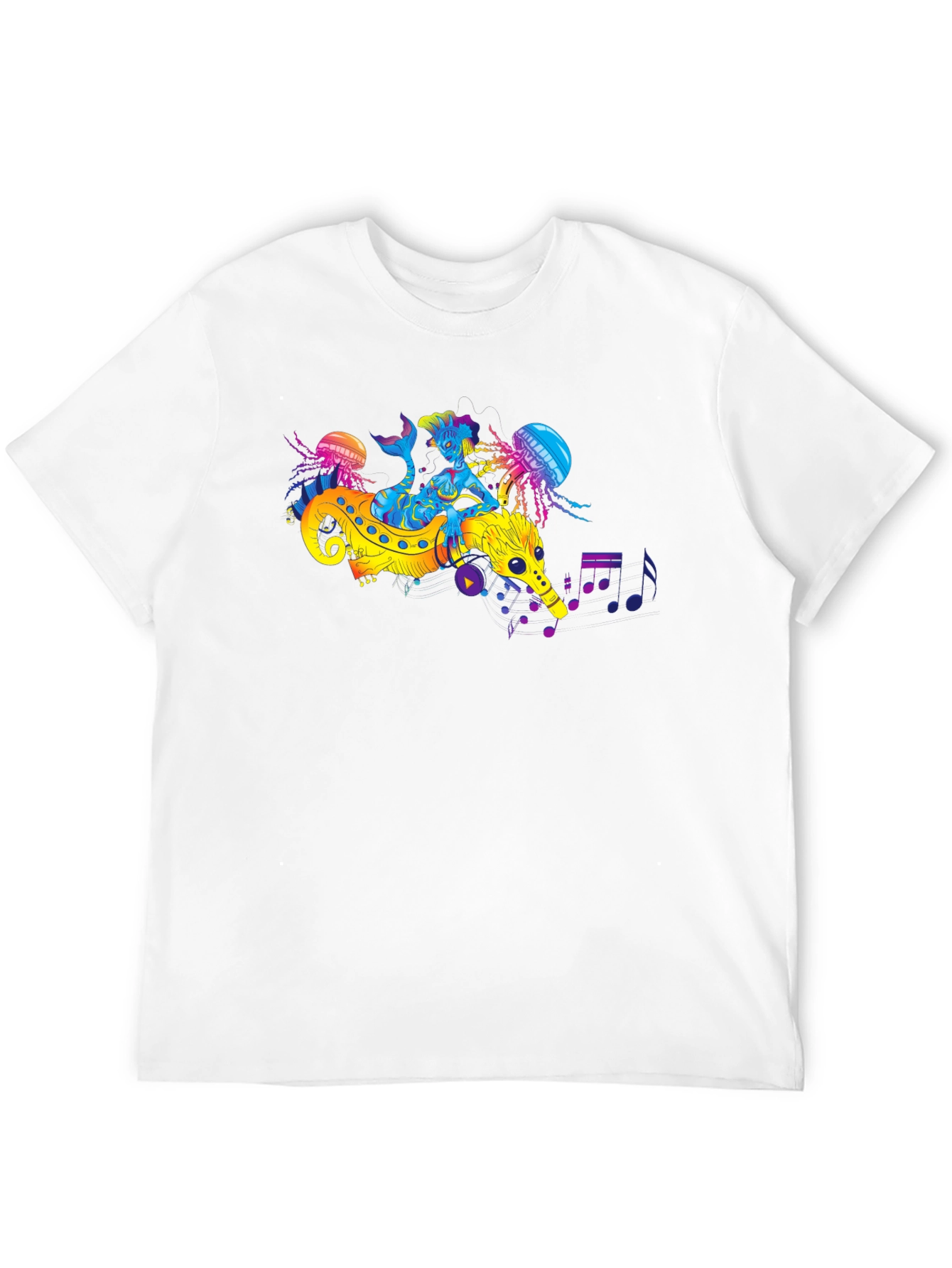 Black Sea Serpent Mermaid Music T-Shirt view 12