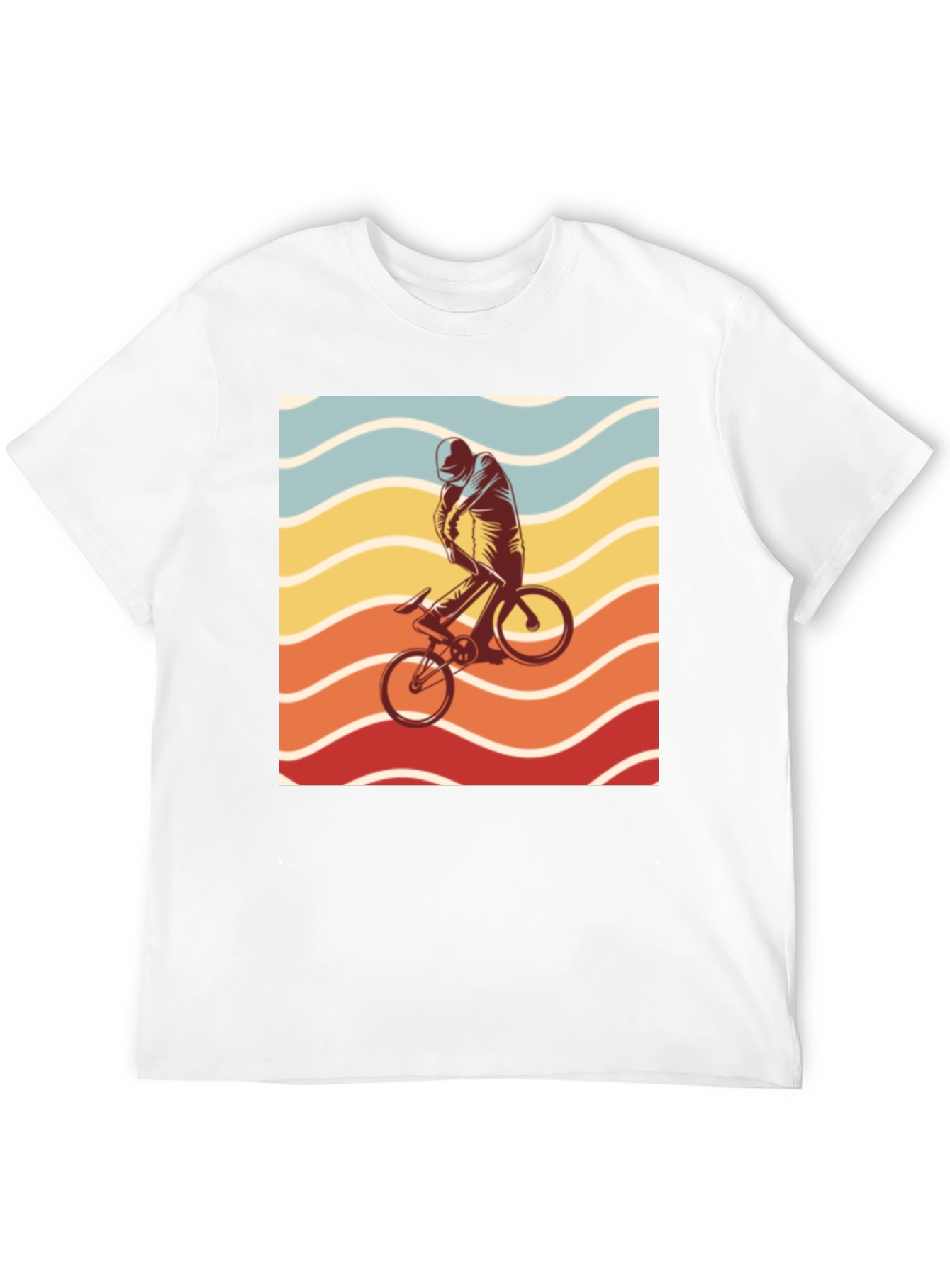 Black Retro Sunset Cyclist Graphic Tee - Black view 12