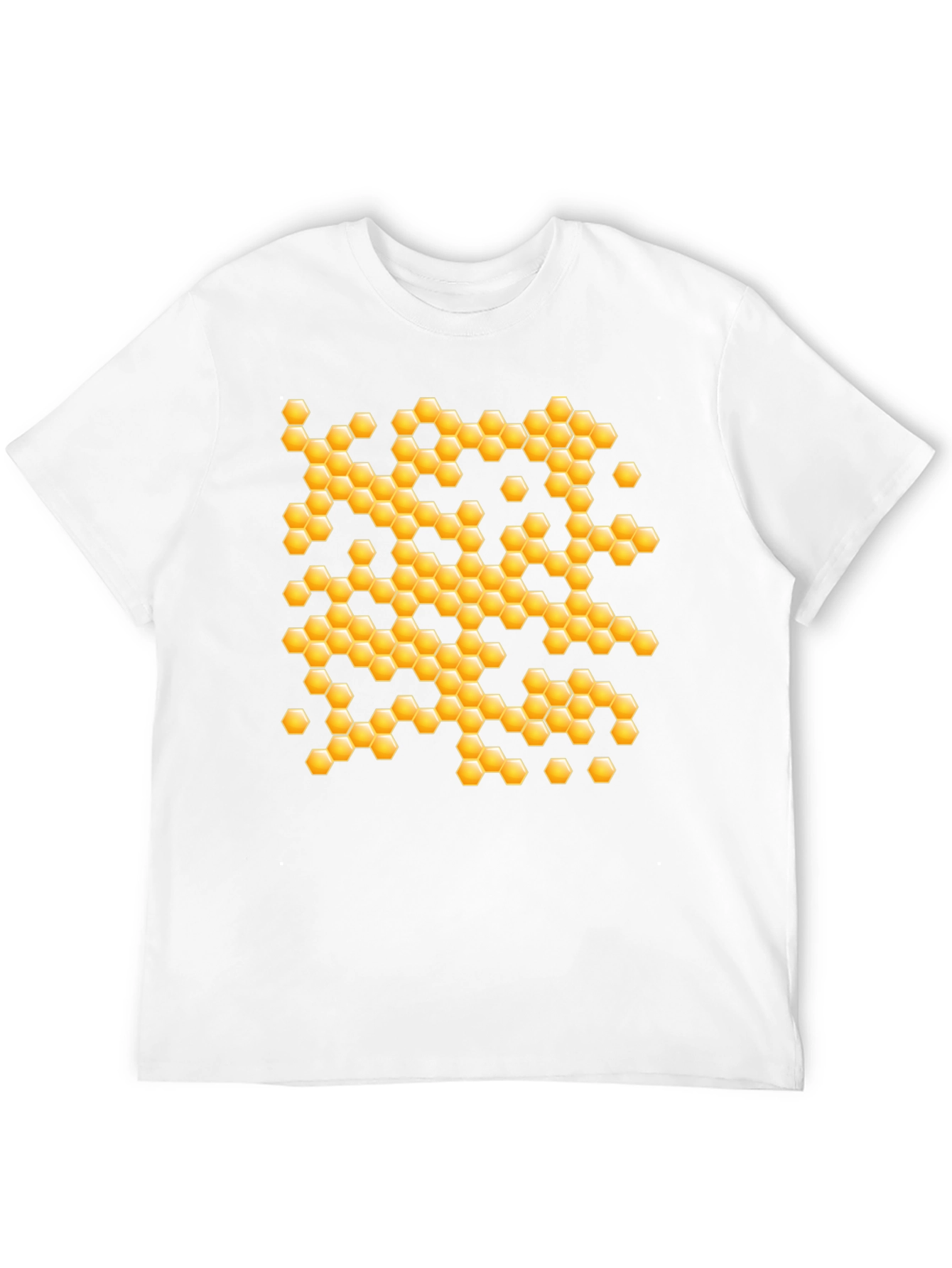 Black Honeycomb Pattern Graphic T-Shirt view 12
