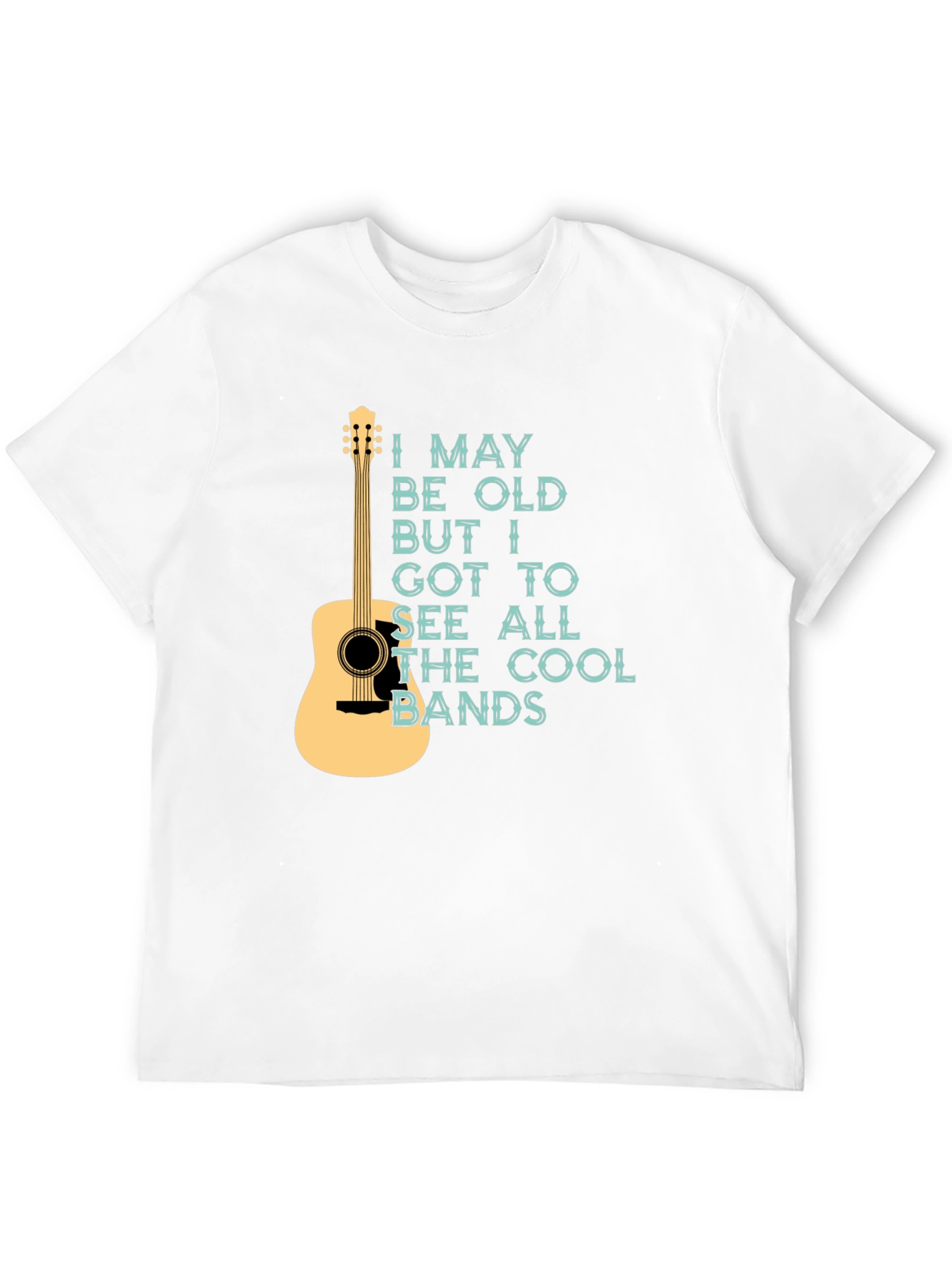 Black Cool Bands Guitar Graphic T-Shirt view 12