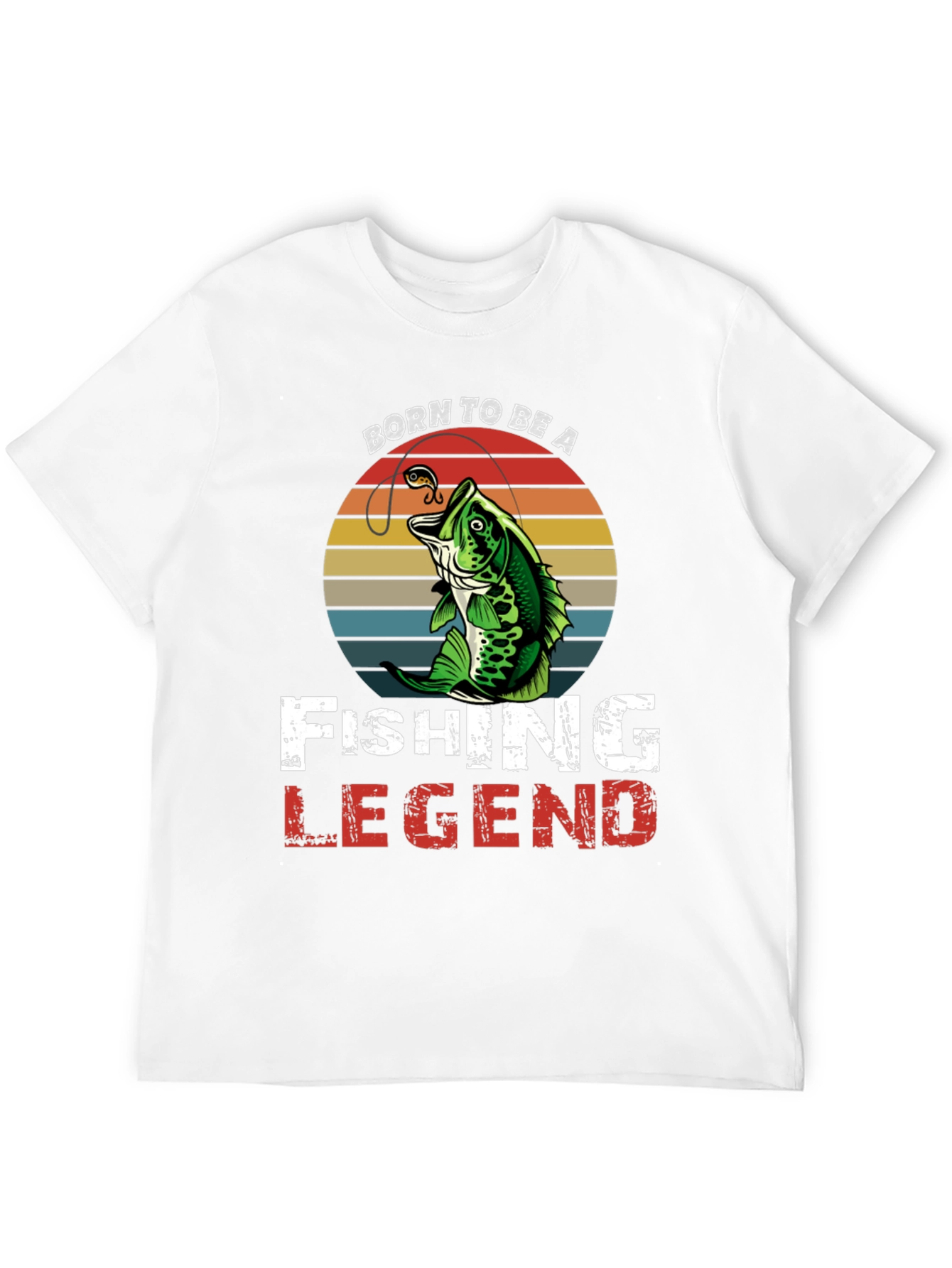 Black Born To Be a Fishing Legend Graphic Tee view 12