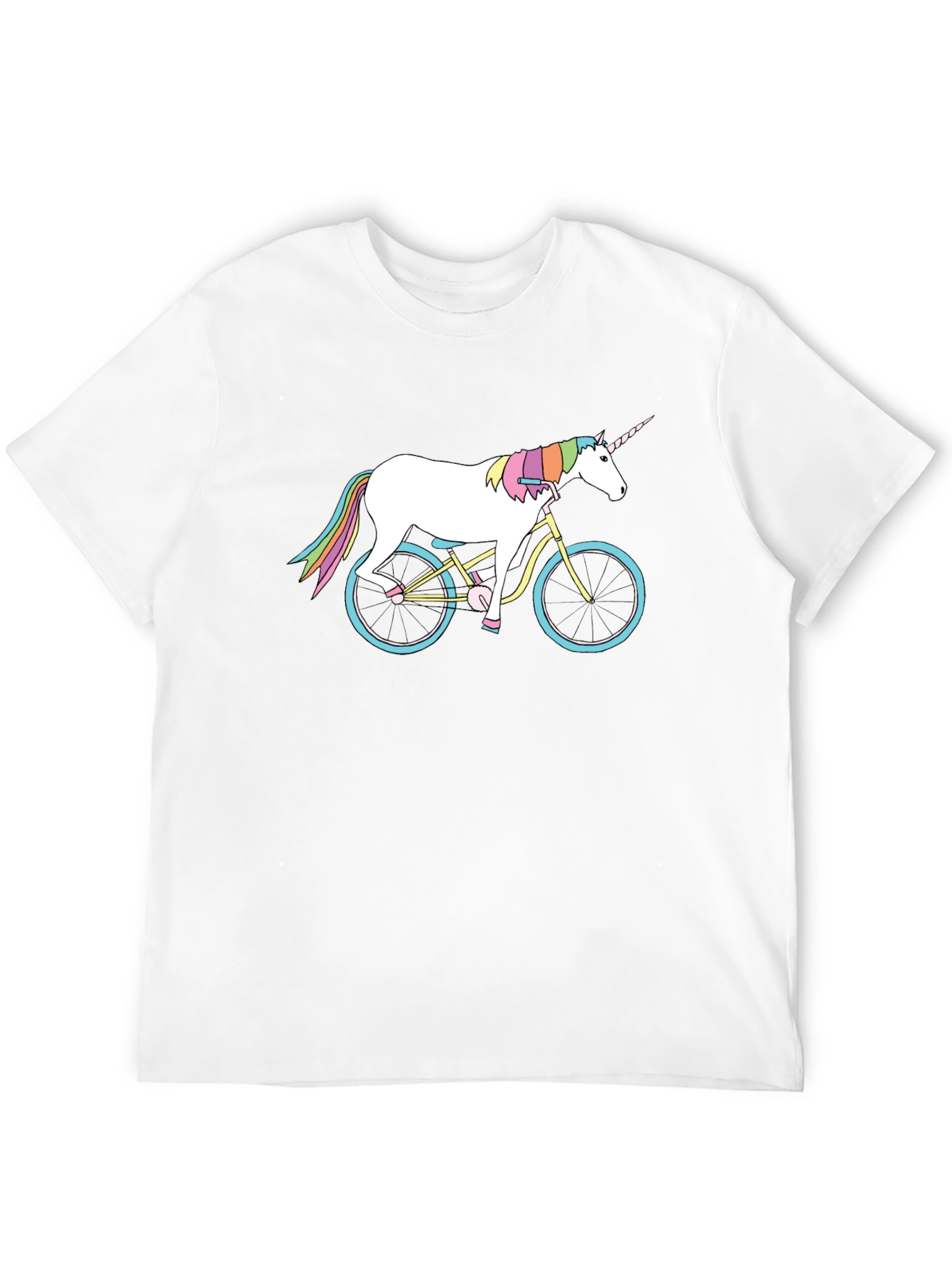 Black Unicorn on Bike Graphic T-Shirt - Unique Design view 12