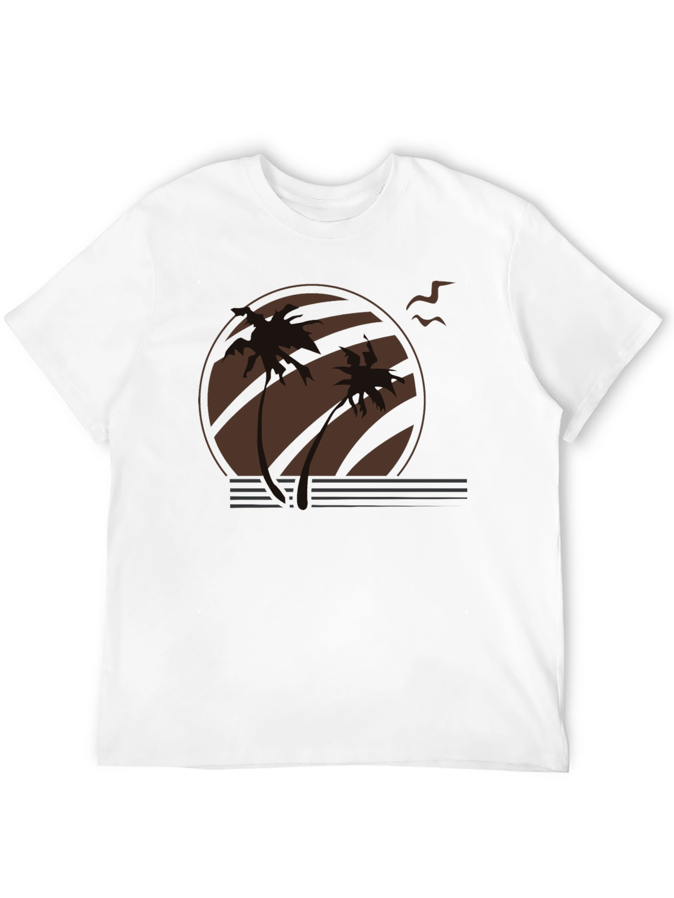 Black Sunset Palm Tree Graphic Tee - Retro Style view 12