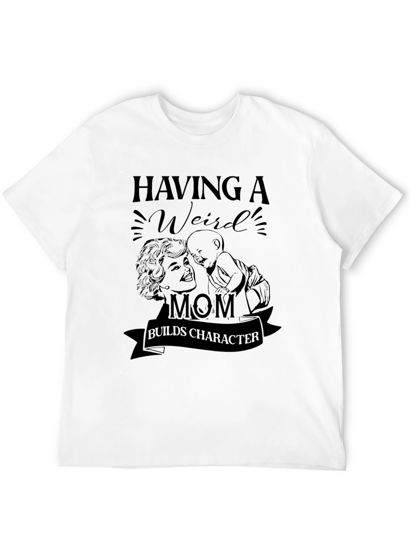 Black Weird Mom Builds Character Black T-Shirt view 12