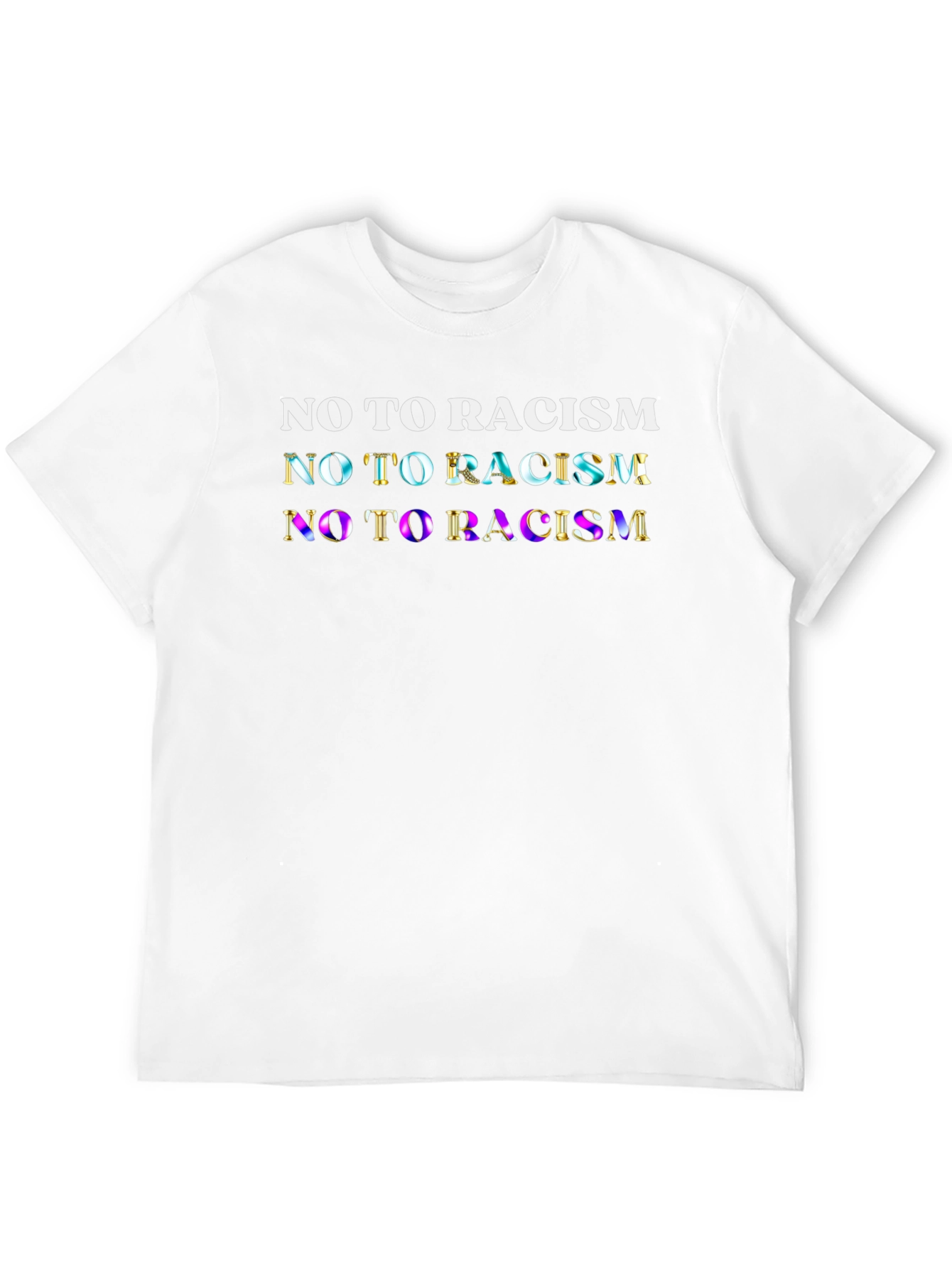 Black No To Racism Graphic T-Shirt - Unisex Equality Tee view 12