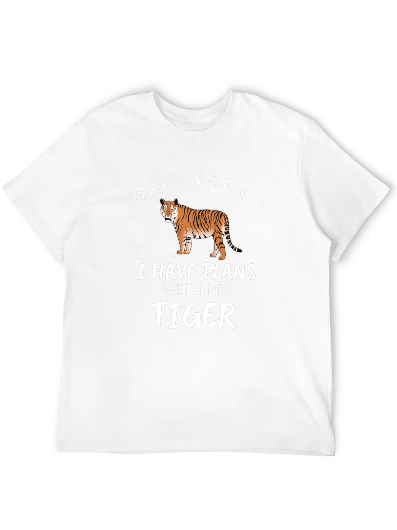Black Sorry, I Can't, I Have Plans With My Tiger T-Shirt view 12