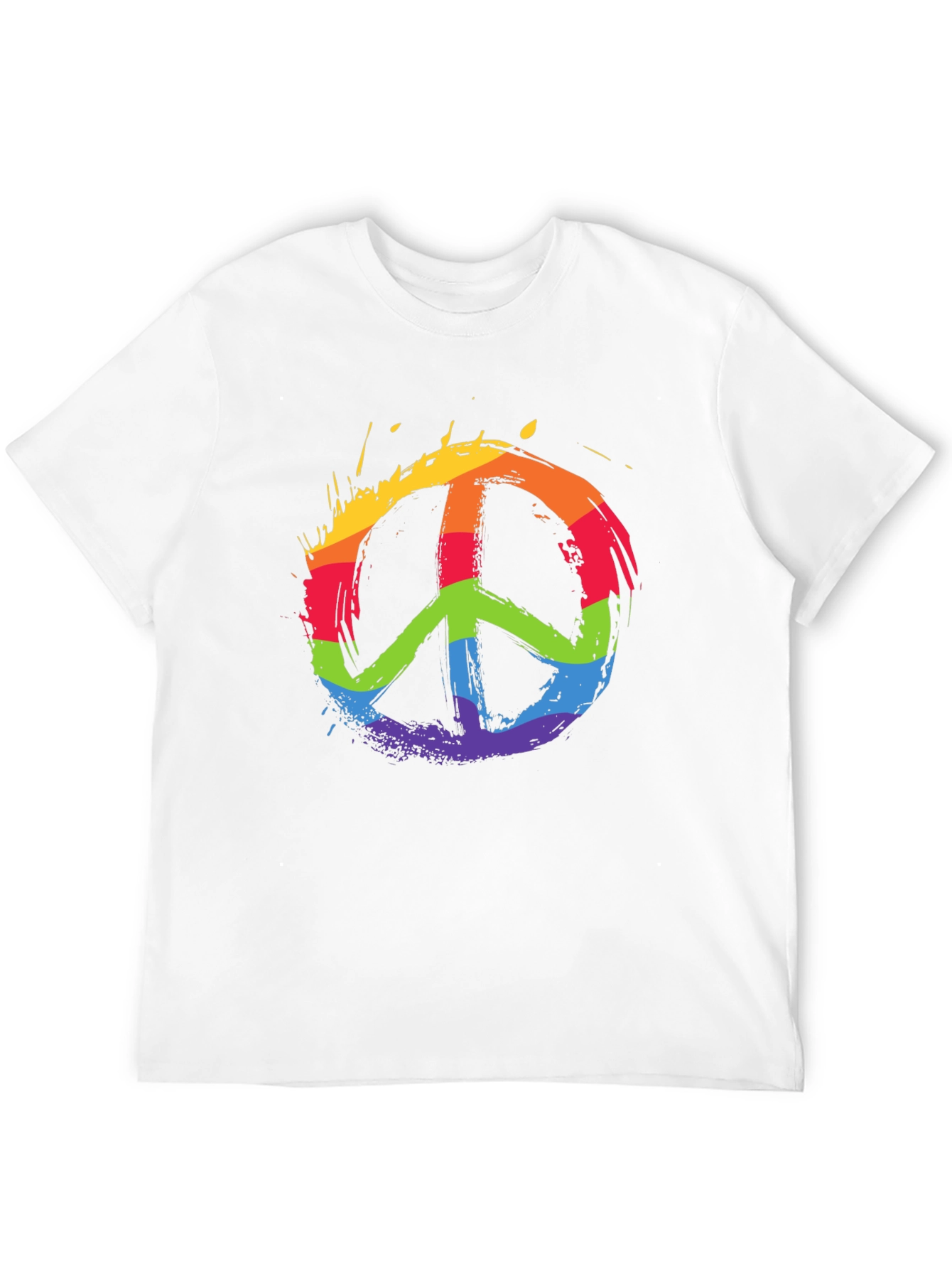 Black Rainbow Peace Sign Graphic T-Shirt view 12