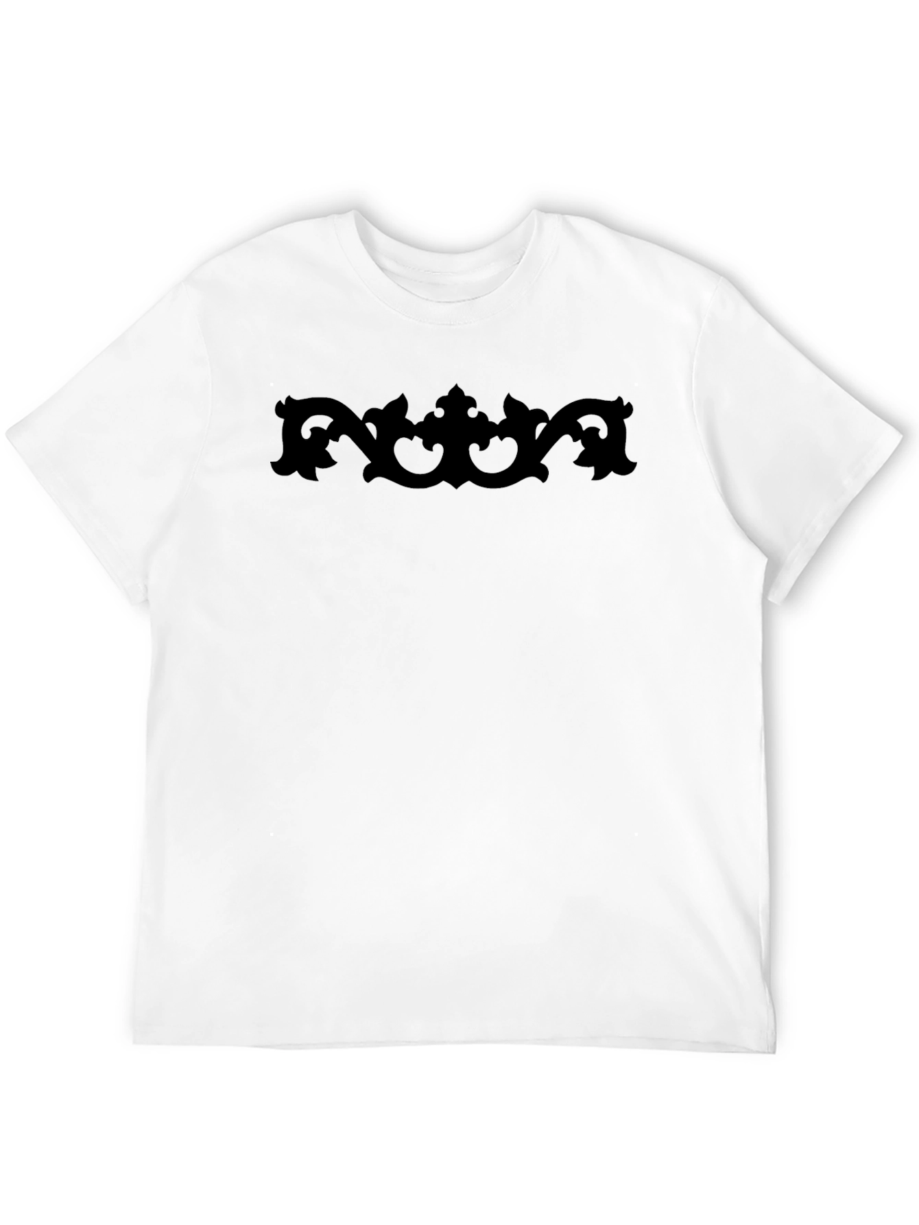 Black Black Graphic Tee - Ornate Design view 12