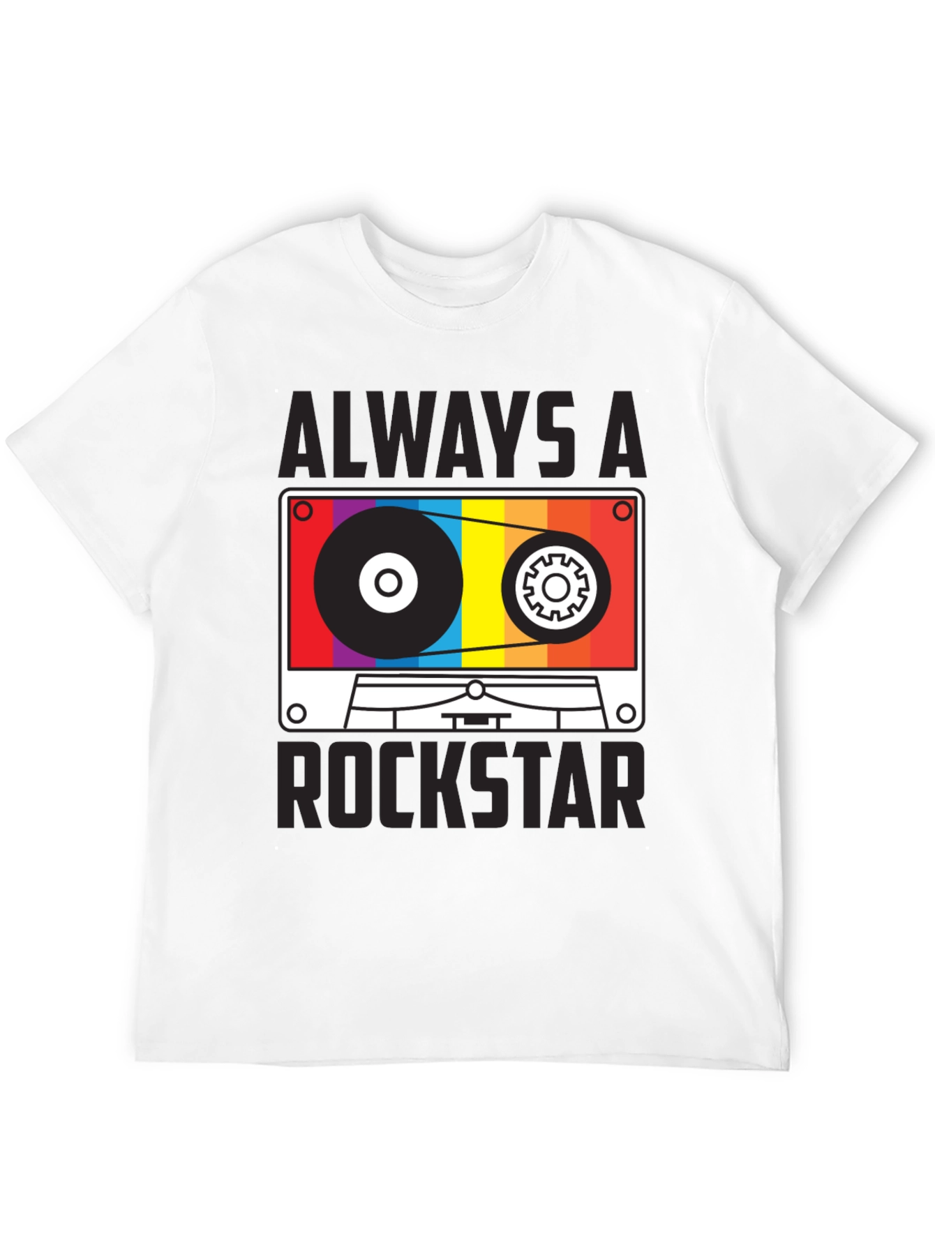 Black Always A Rockstar Cassette Graphic Tee view 12