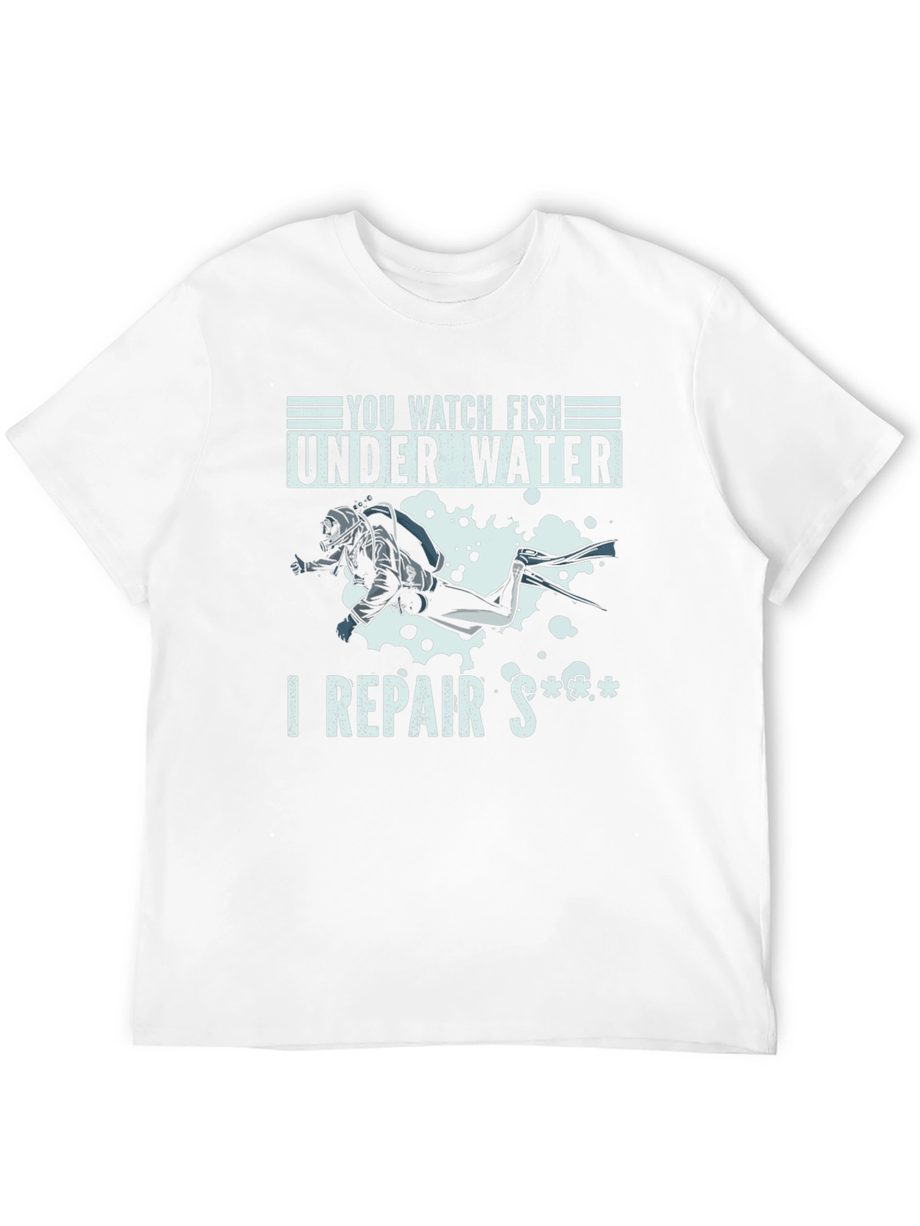 Black Funny Diver T-Shirt - I Repair Stuff view 12