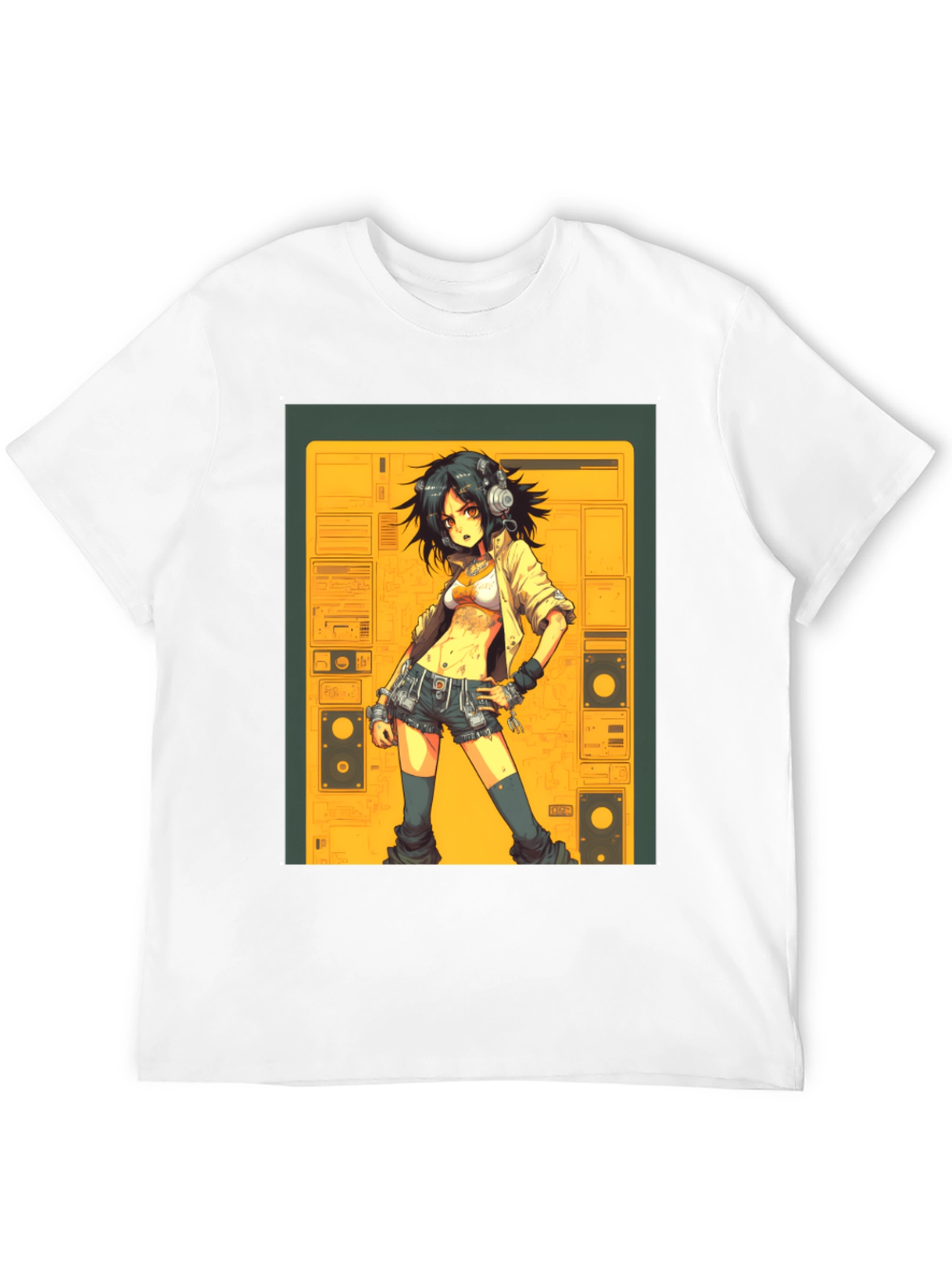 Black Anime Girl Graphic Tee - Black view 12