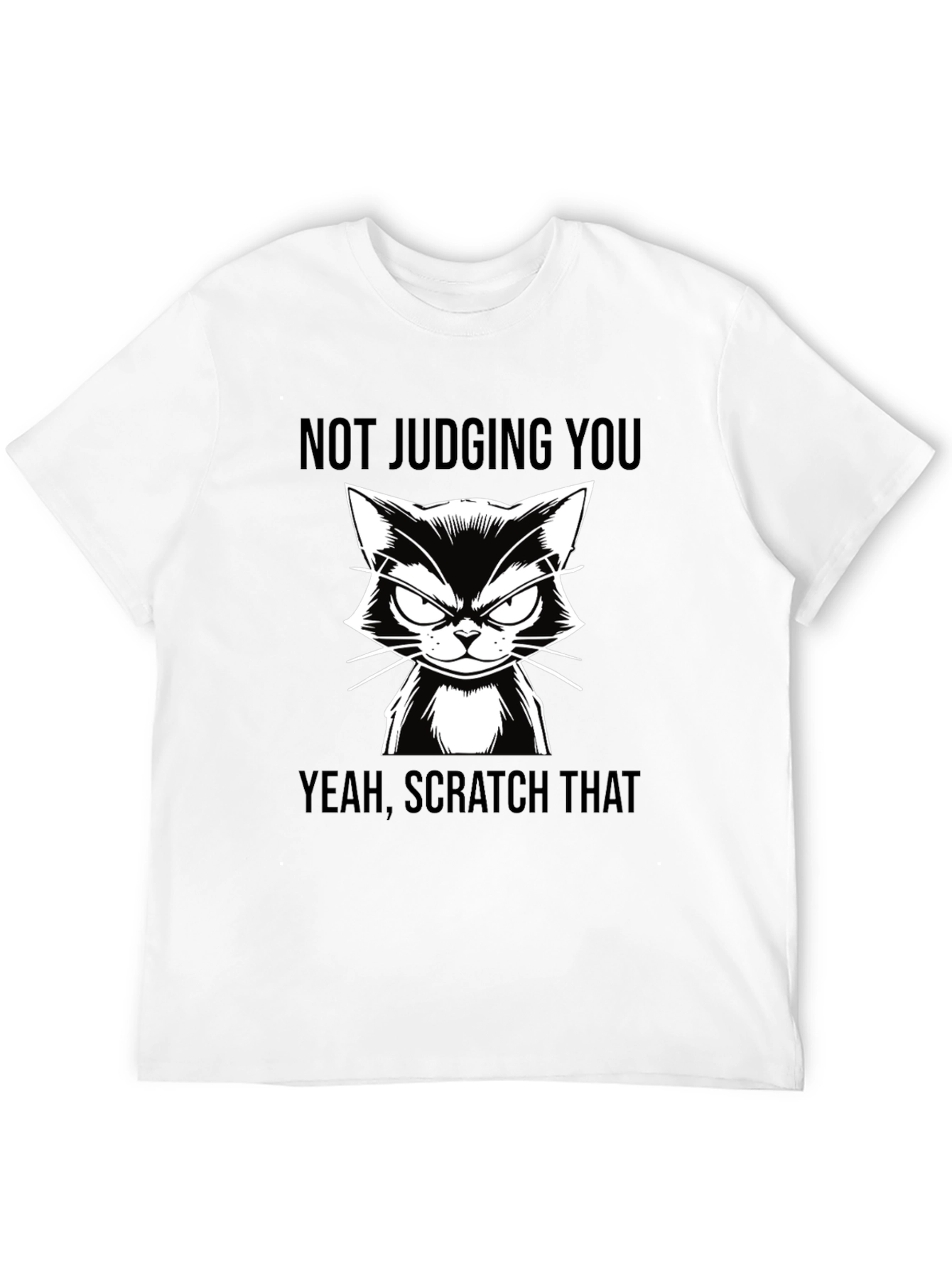 Black Funny Cat T-Shirt - Not Judging You Tee view 12