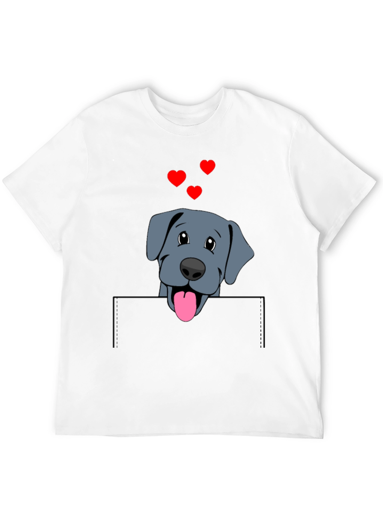 Black Cute Dog in Pocket T-Shirt view 12