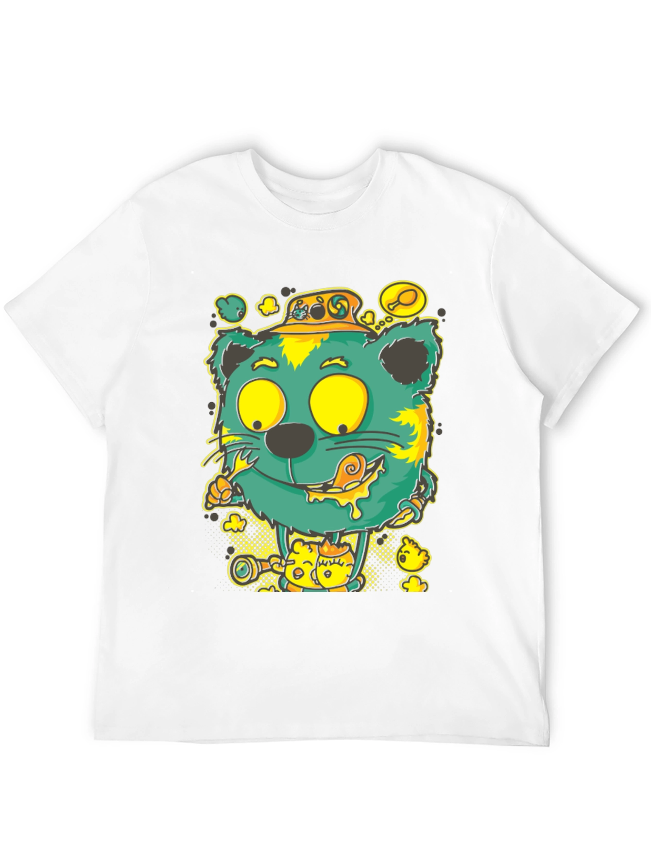 Black Cartoon Cat Graphic Tee view 12