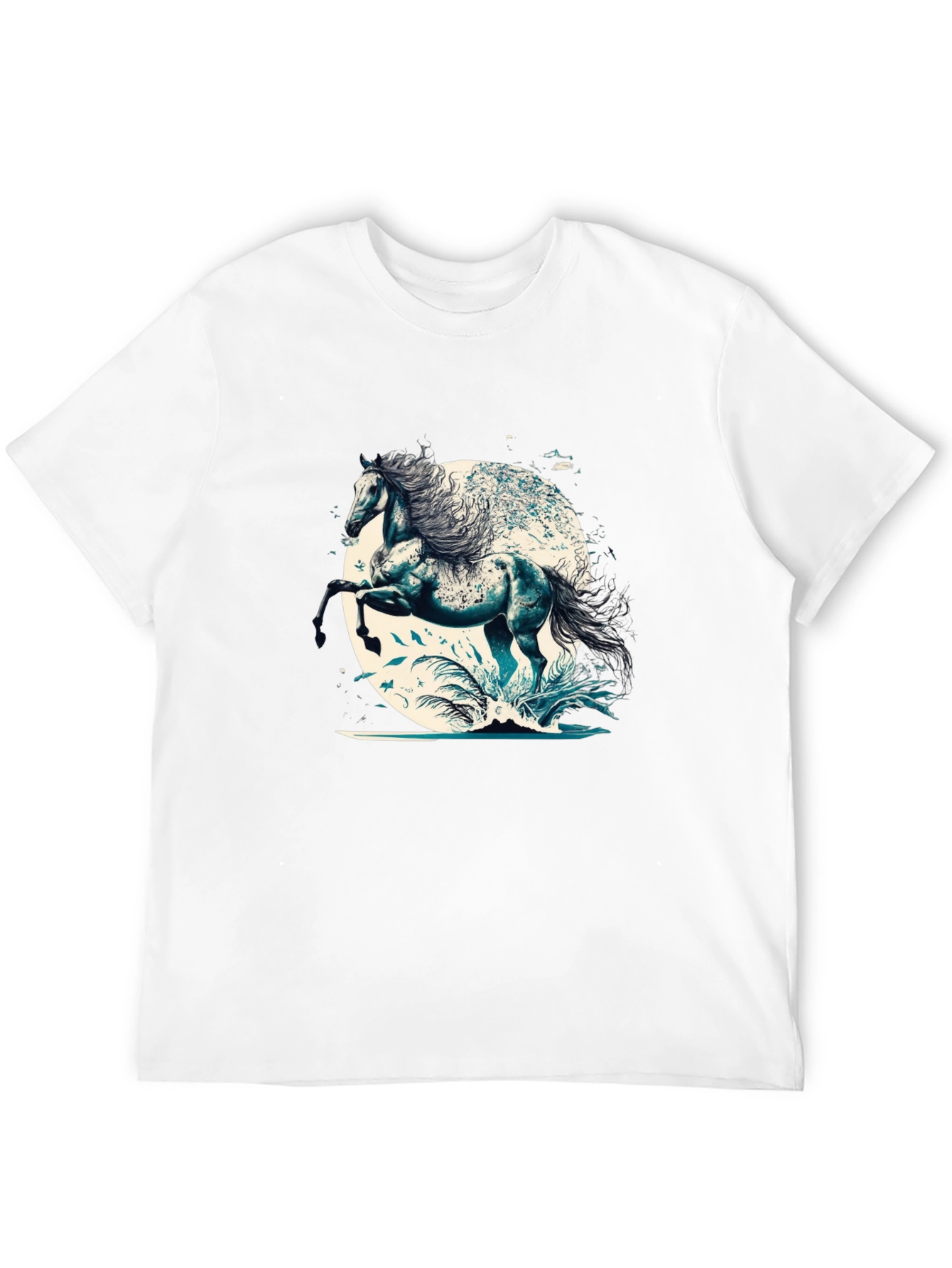 Black Majestic Horse Graphic T-Shirt view 12