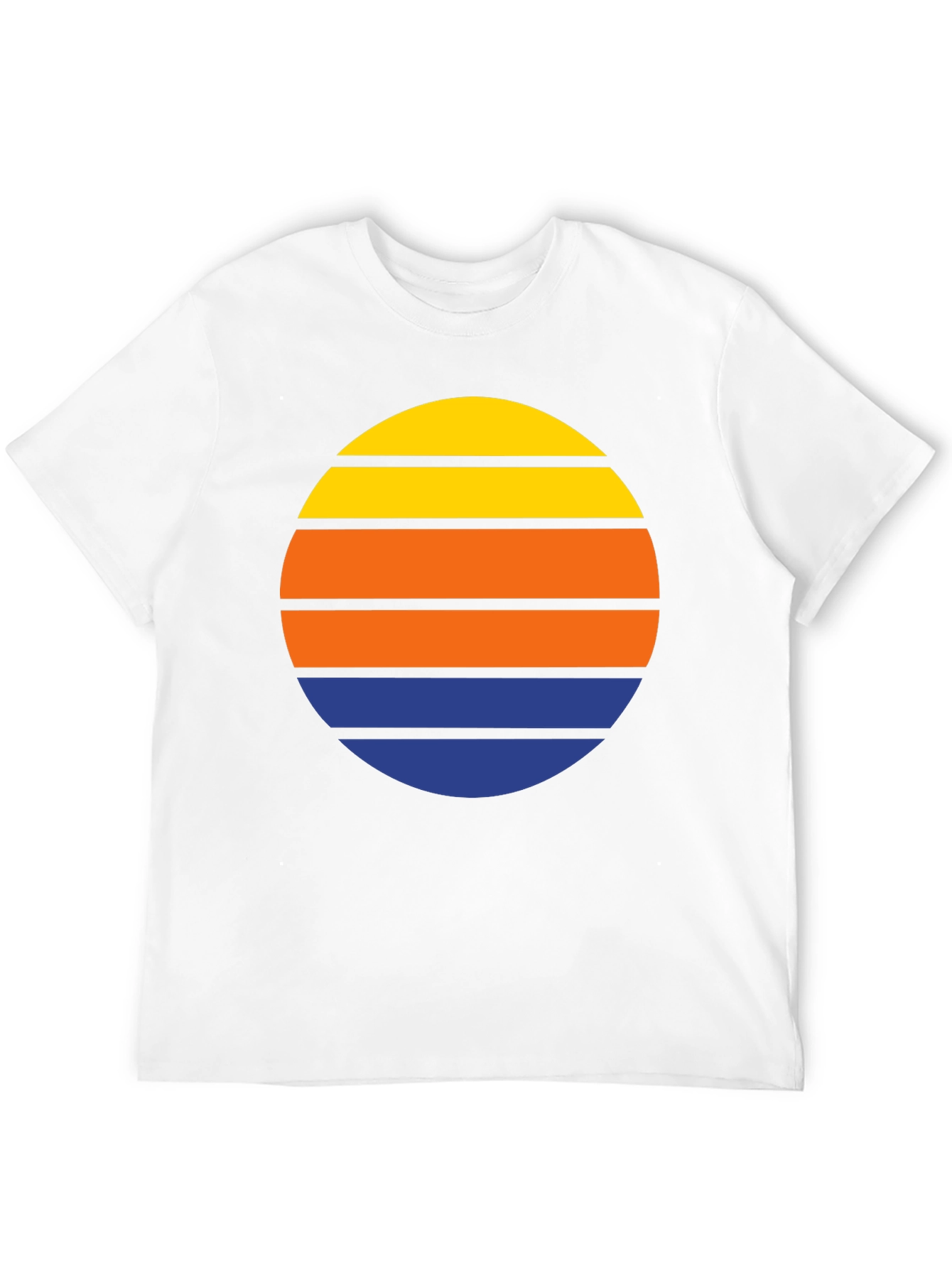 Black Retro Sunset Striped T-Shirt view 12