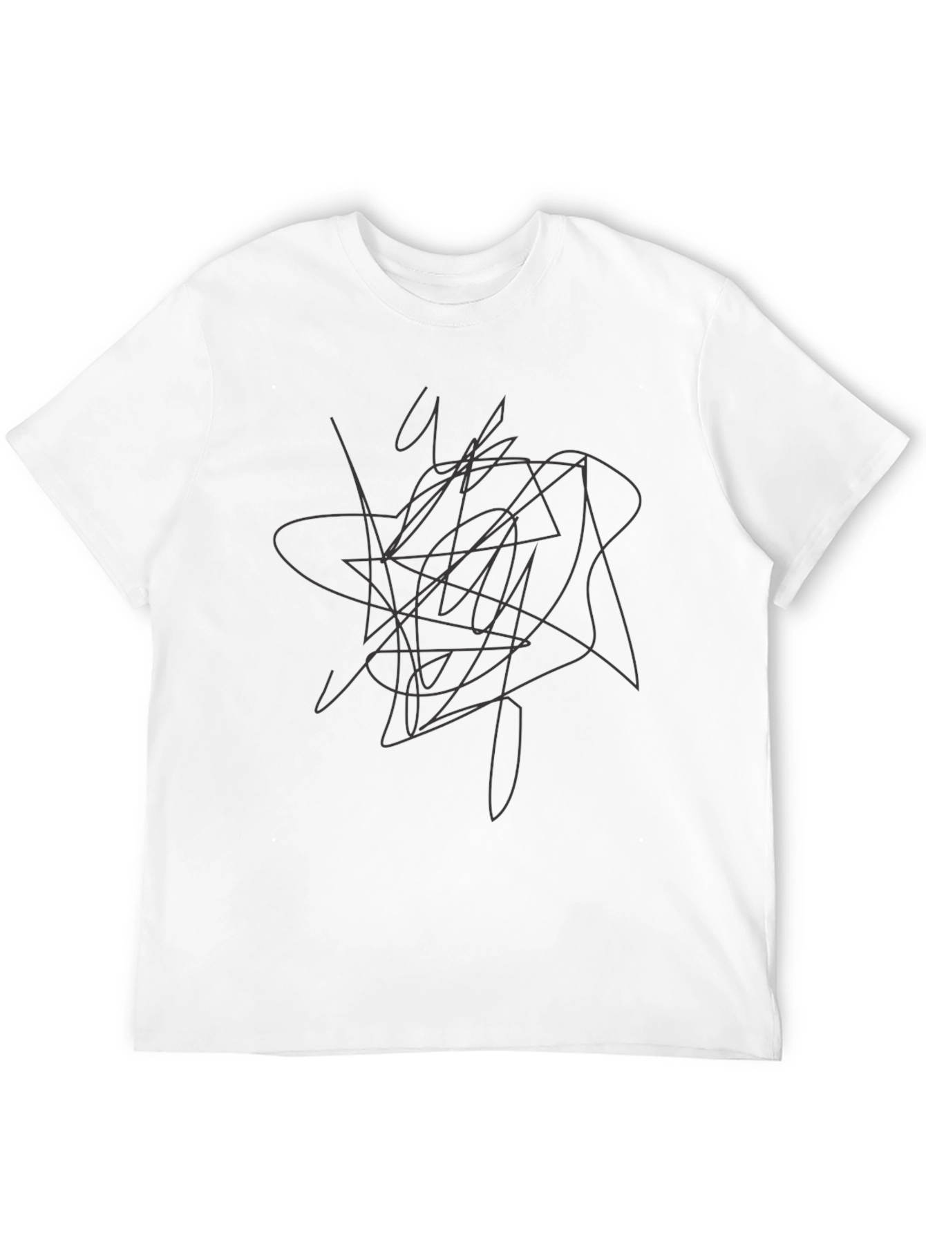 Black Abstract Line Art Black T-Shirt view 12
