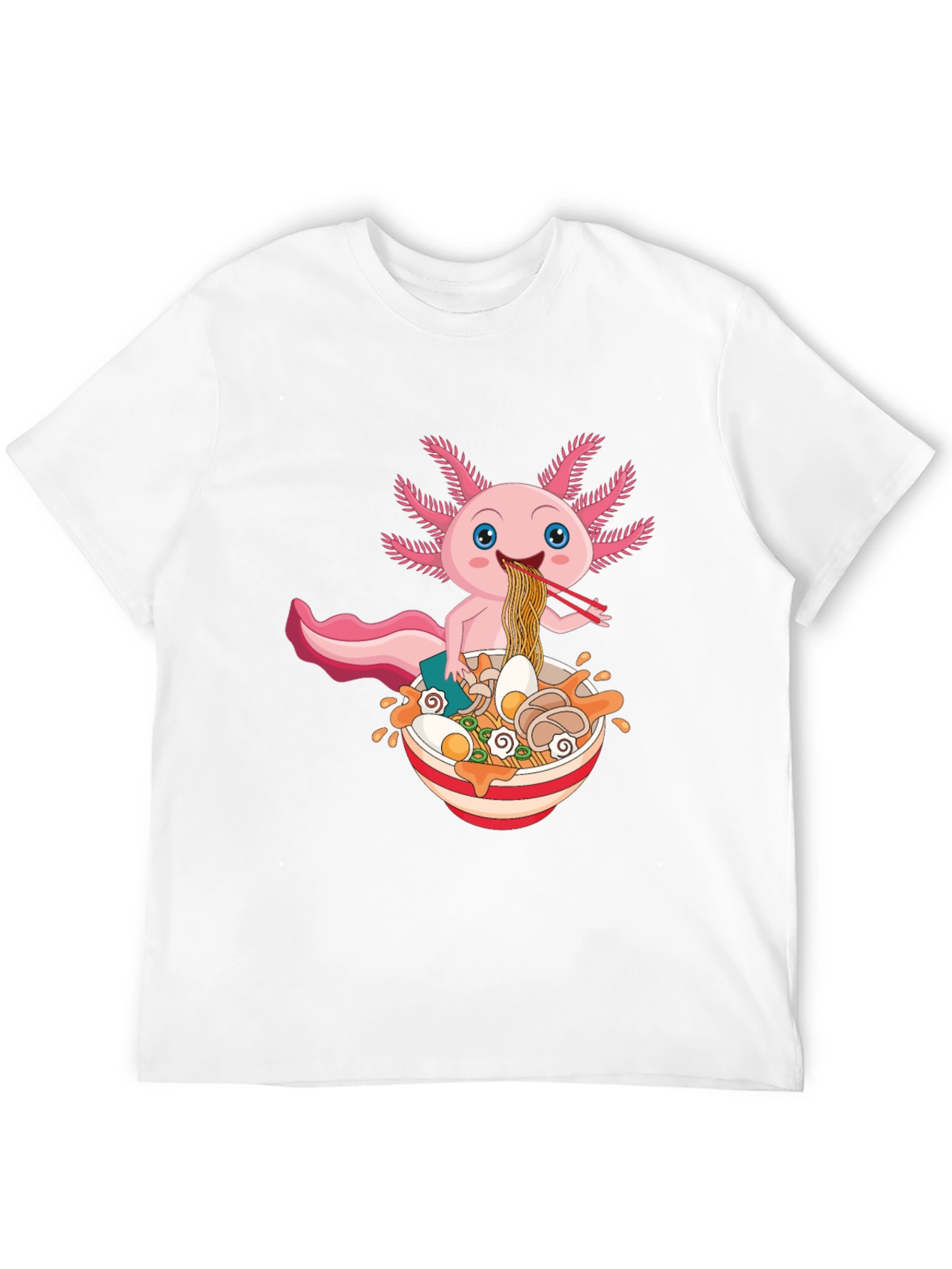 Black Axolotl Ramen T-Shirt - Cute Kawaii Noodle Lover Tee view 12