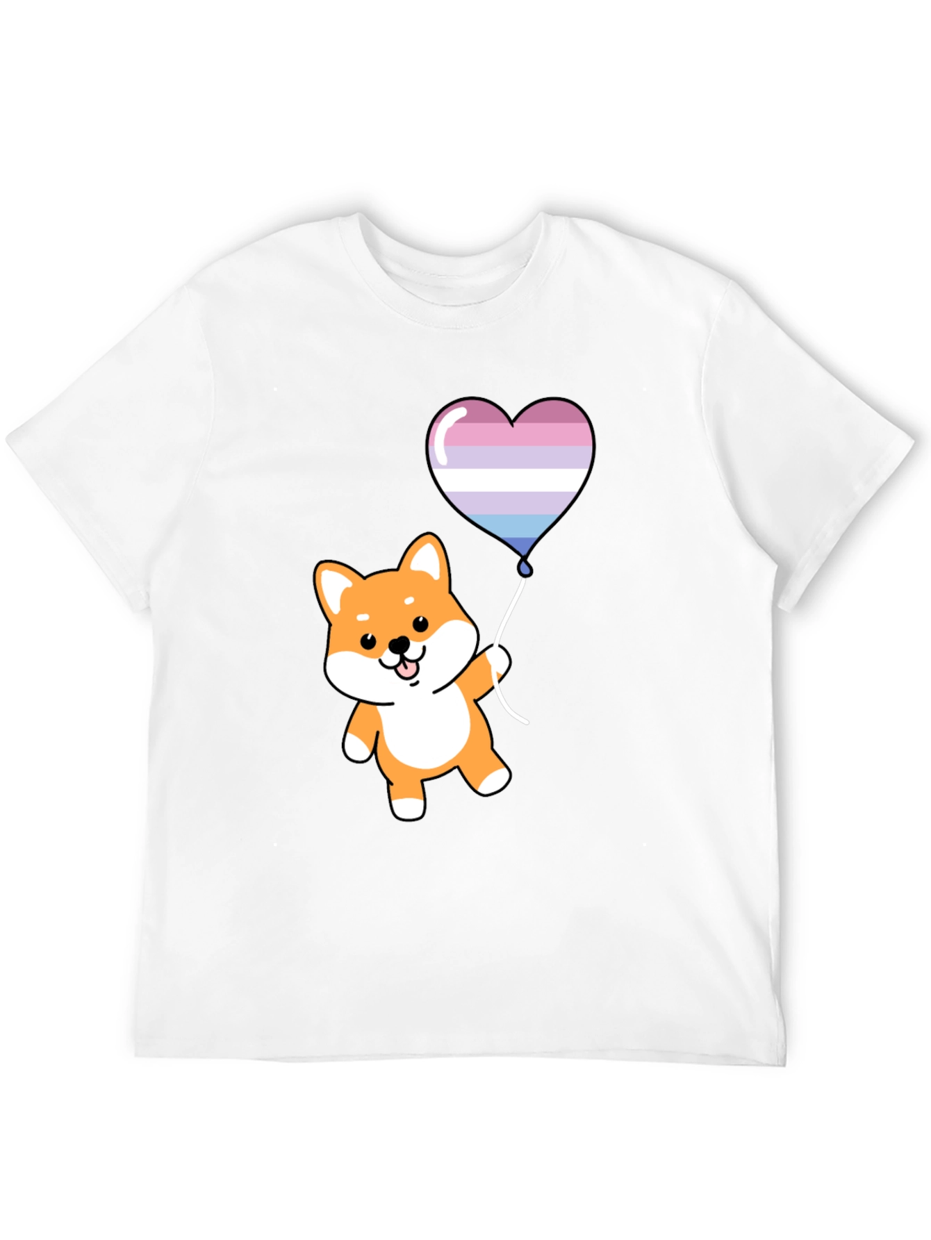 Black Shiba Inu Heart Balloon Graphic Tee view 12