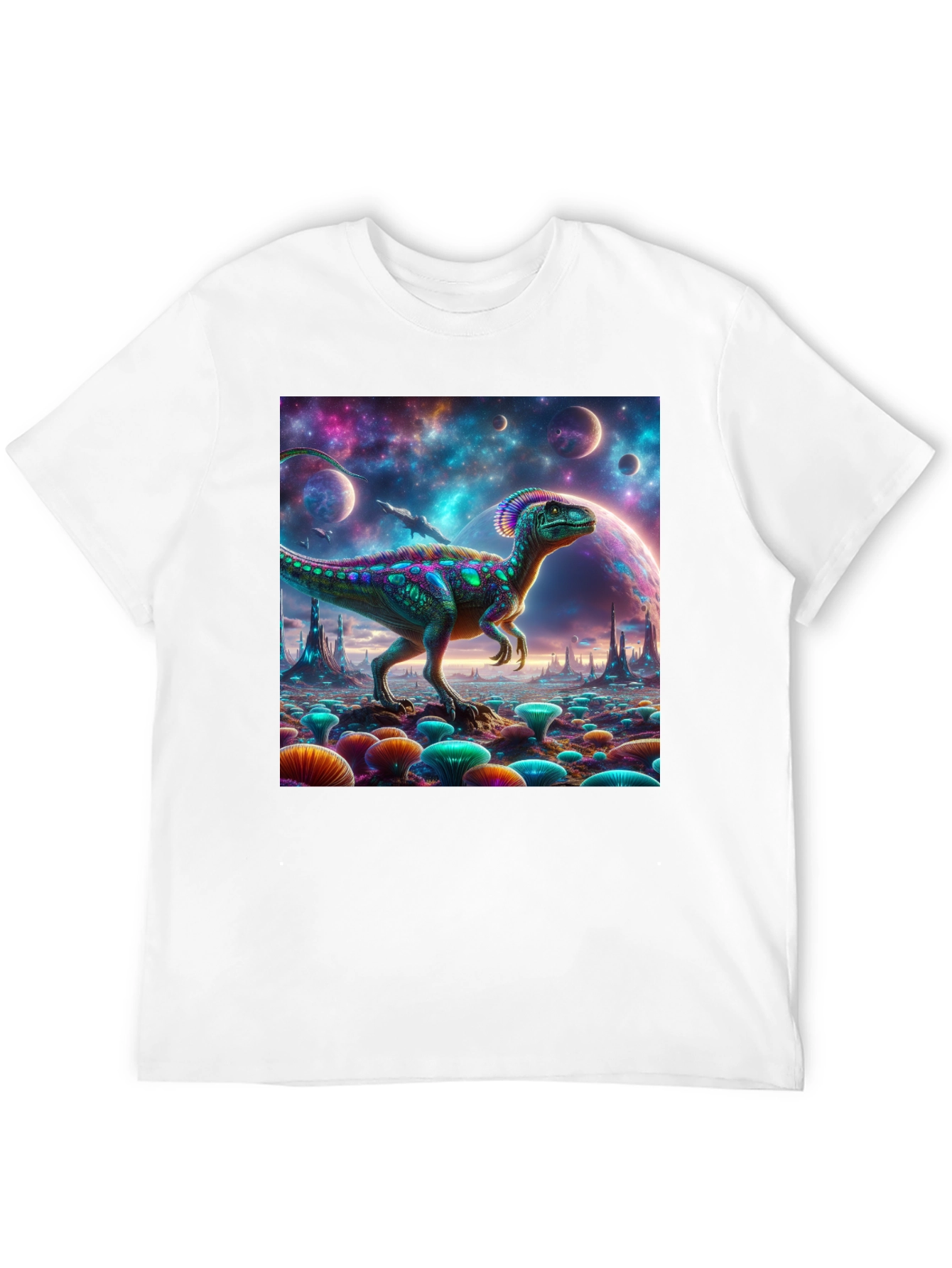 Black Dino Galaxy T-Shirt view 12