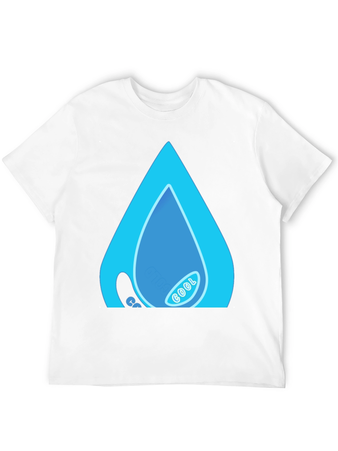 Black Cool Water Drop Graphic Black T-Shirt view 12