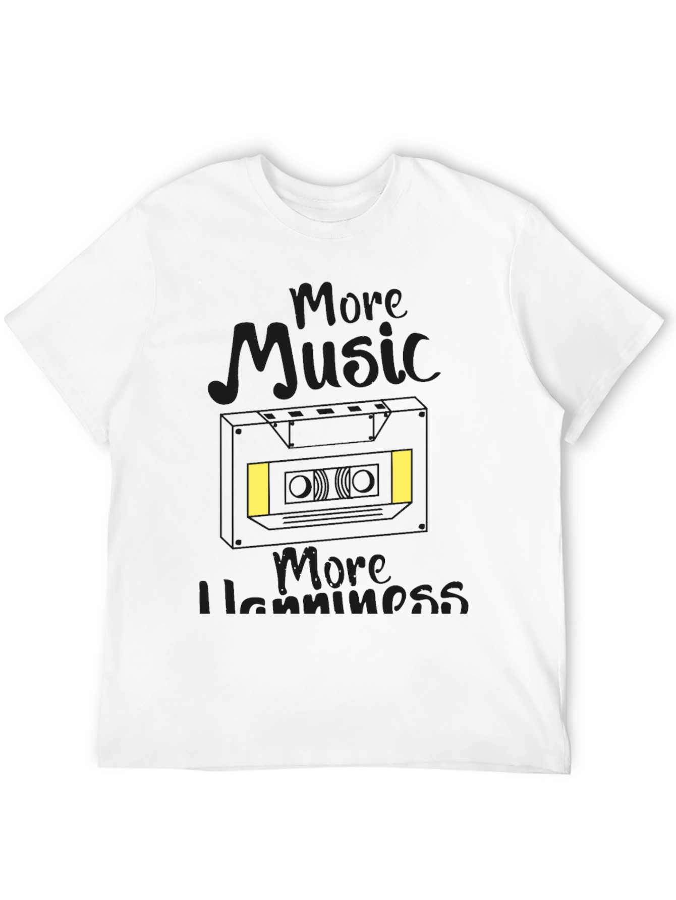 Black More Music More Happiness Black T-Shirt view 12
