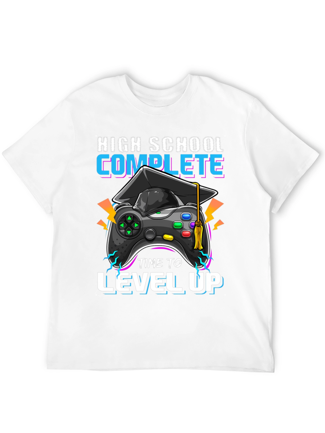 Black High School Complete Level Up Gamer T-Shirt view 12