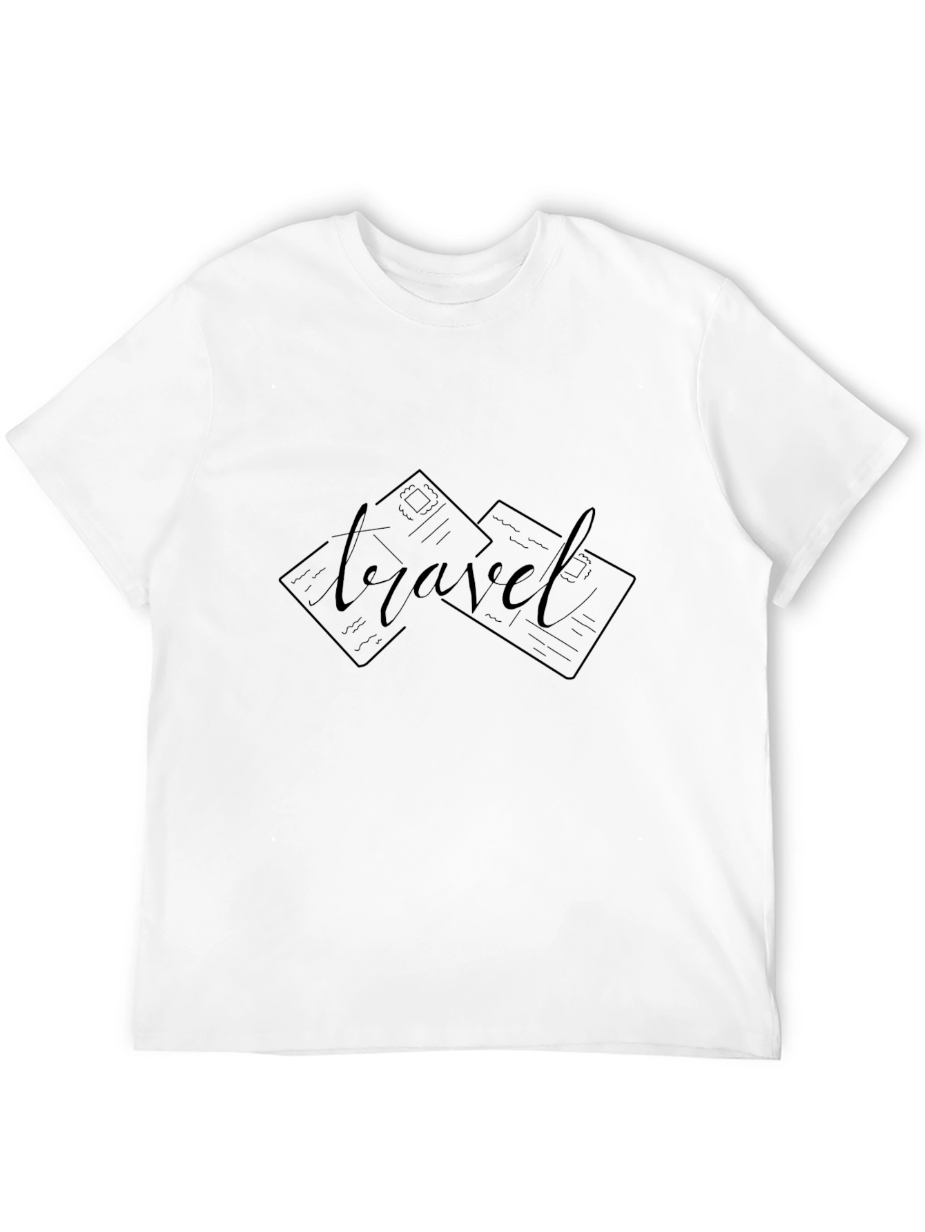 Black Travel Graphic Tee - Soft Cotton Black T-Shirt view 12