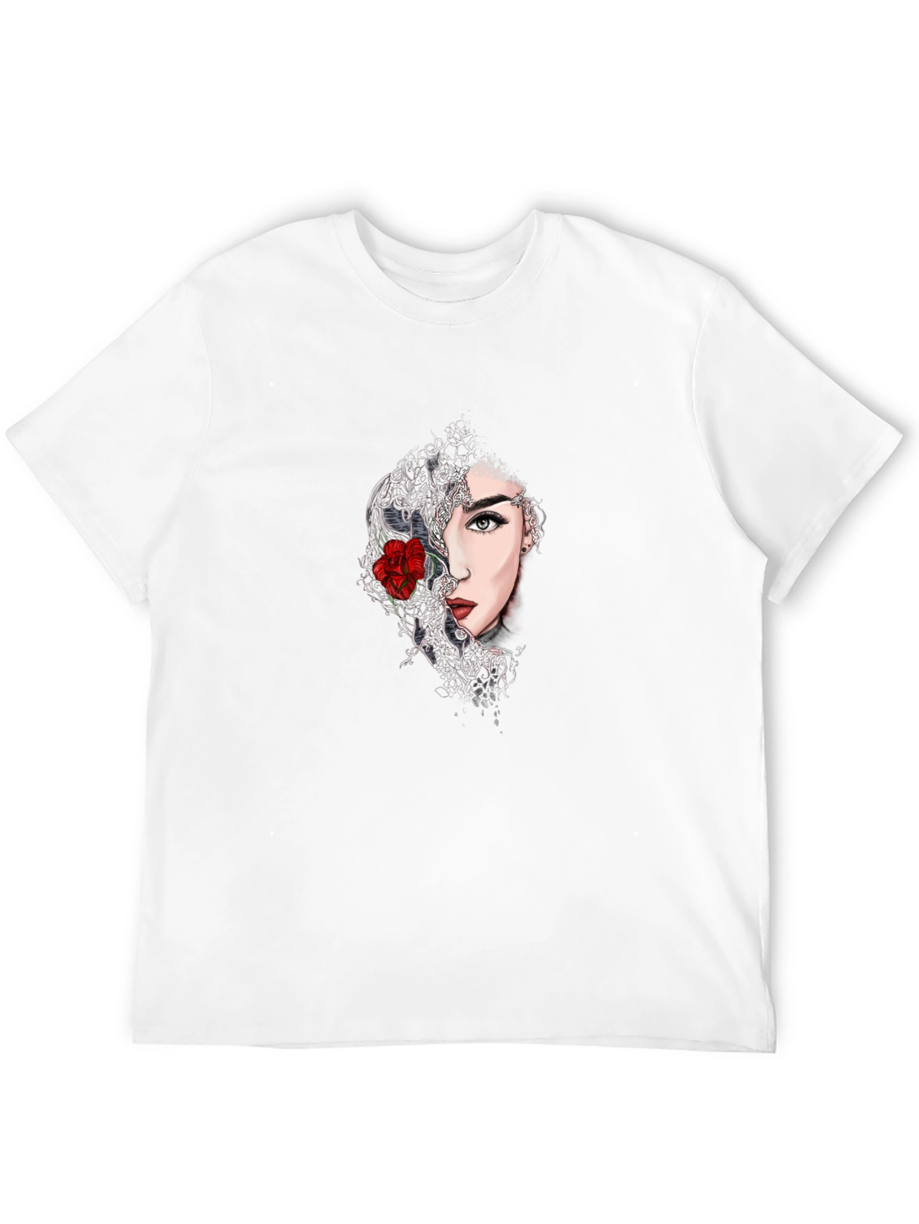 Black Woman With Rose Graphic Tee - Stylish Casual Top view 12