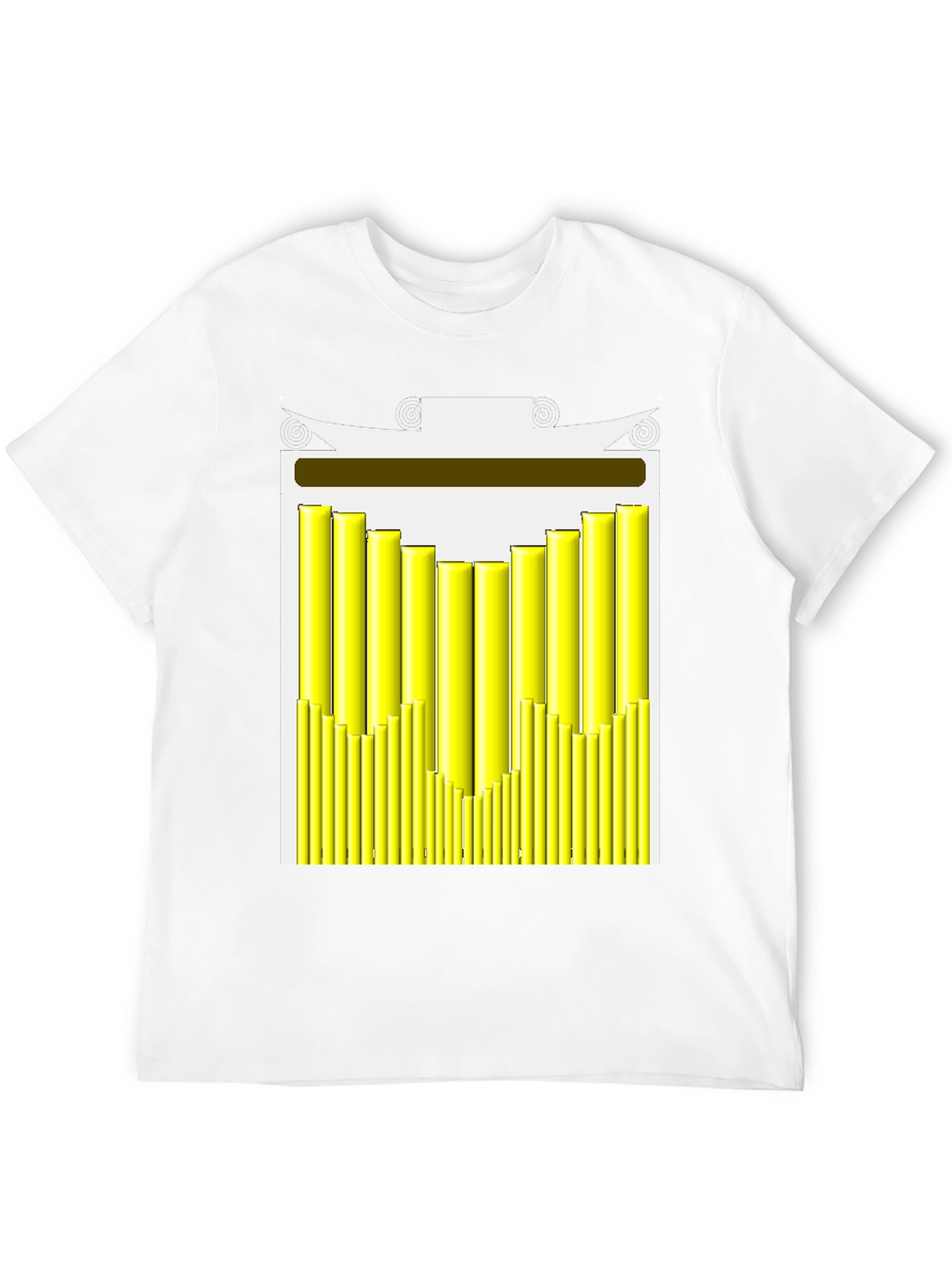 Black Abstract Graphic Tee - Modern Yellow Bars Design view 12