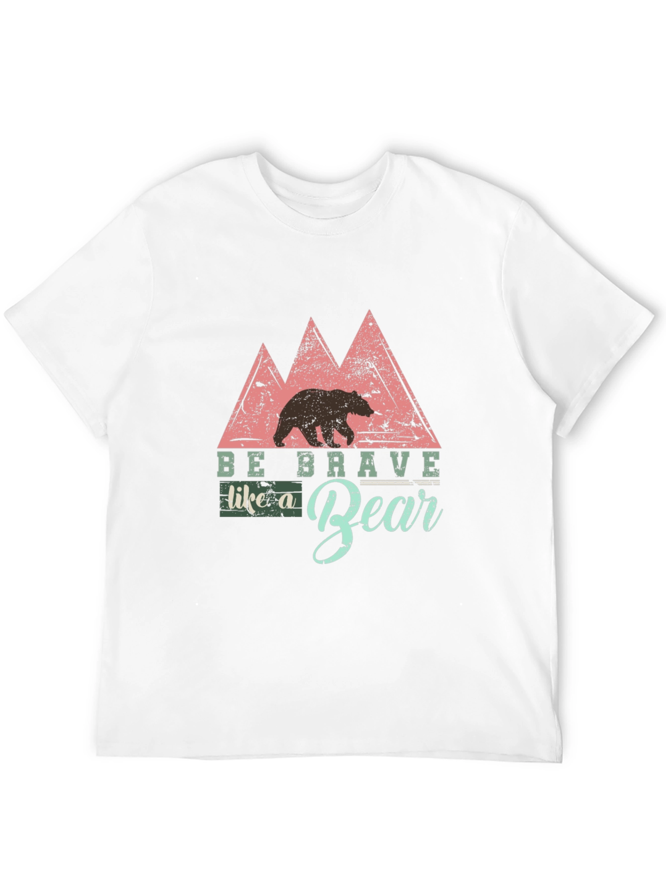 Black Be Brave Like a Bear Black T-Shirt - Nature Inspired Design view 12
