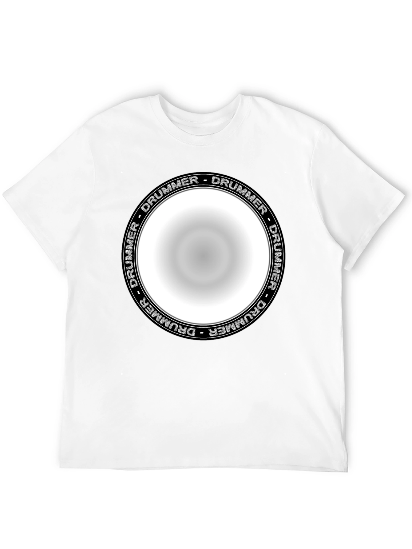 Black Drummer Circle Graphic T-Shirt - Unisex Black Tee view 12