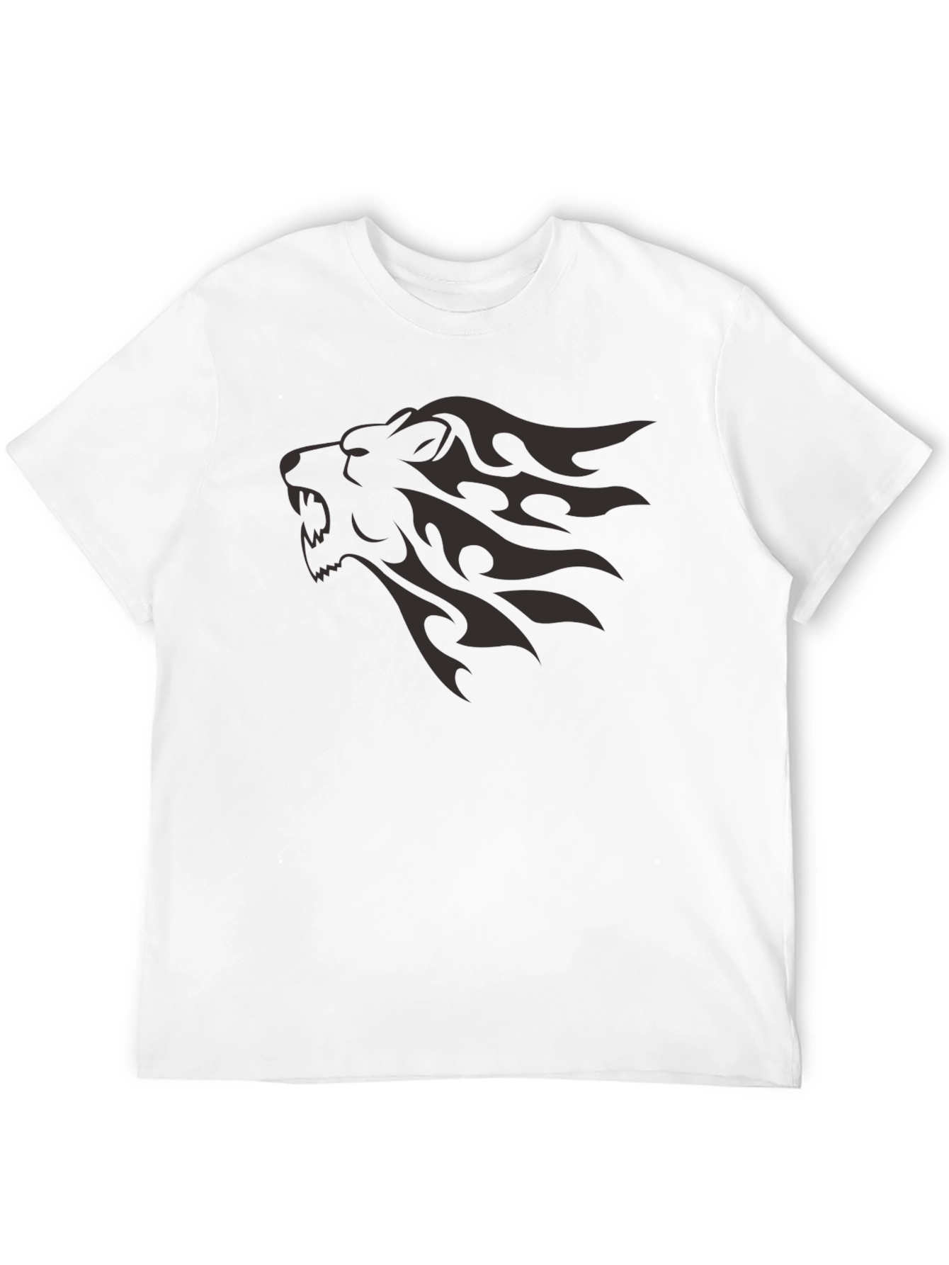 Black Lion Head Graphic Tee - Black view 12