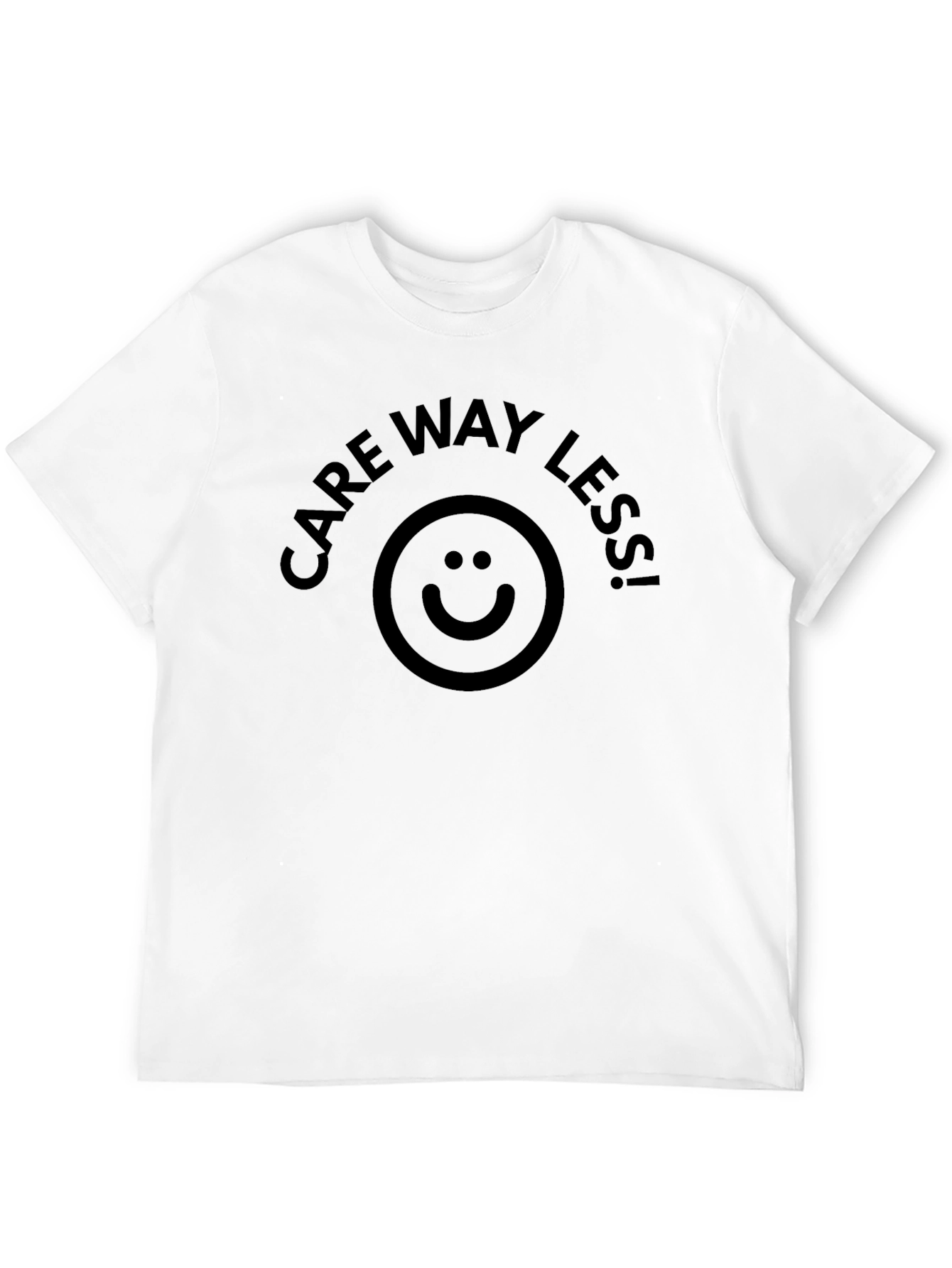 Black Care Way Less Black T-Shirt with Smiley Face Design view 12