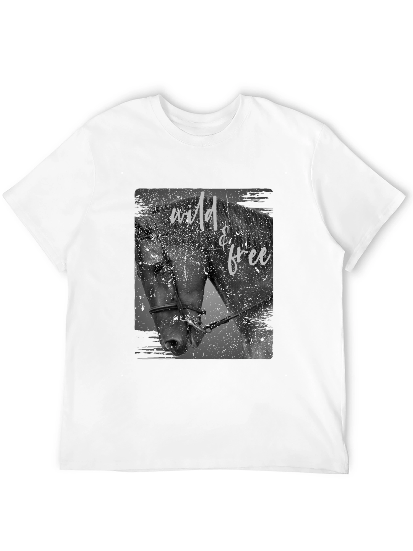 Black Wild & Free Horse Graphic Tee - Black view 12