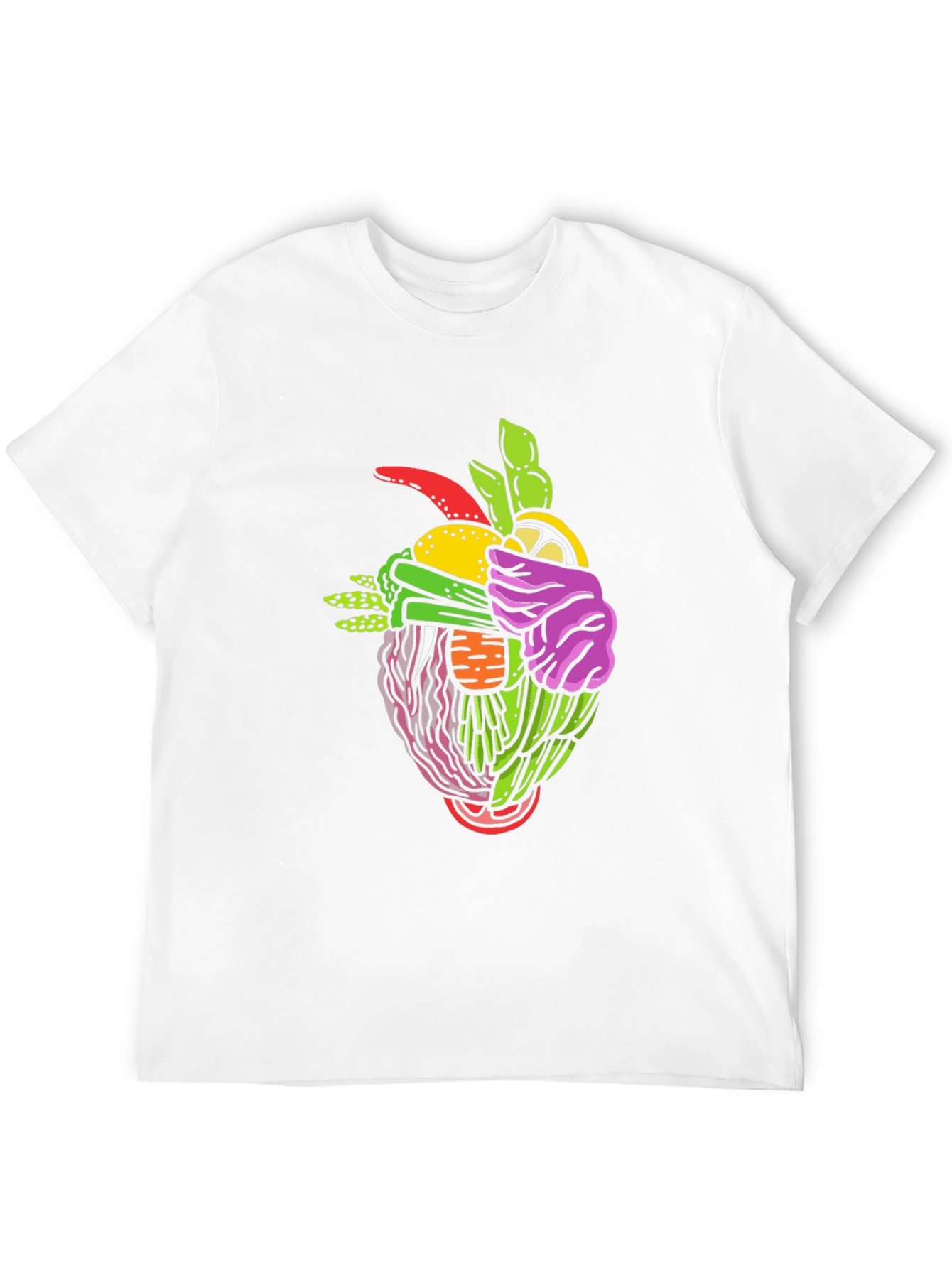 Black Vegetable Heart Graphic Tee - Modern Streetwear view 12