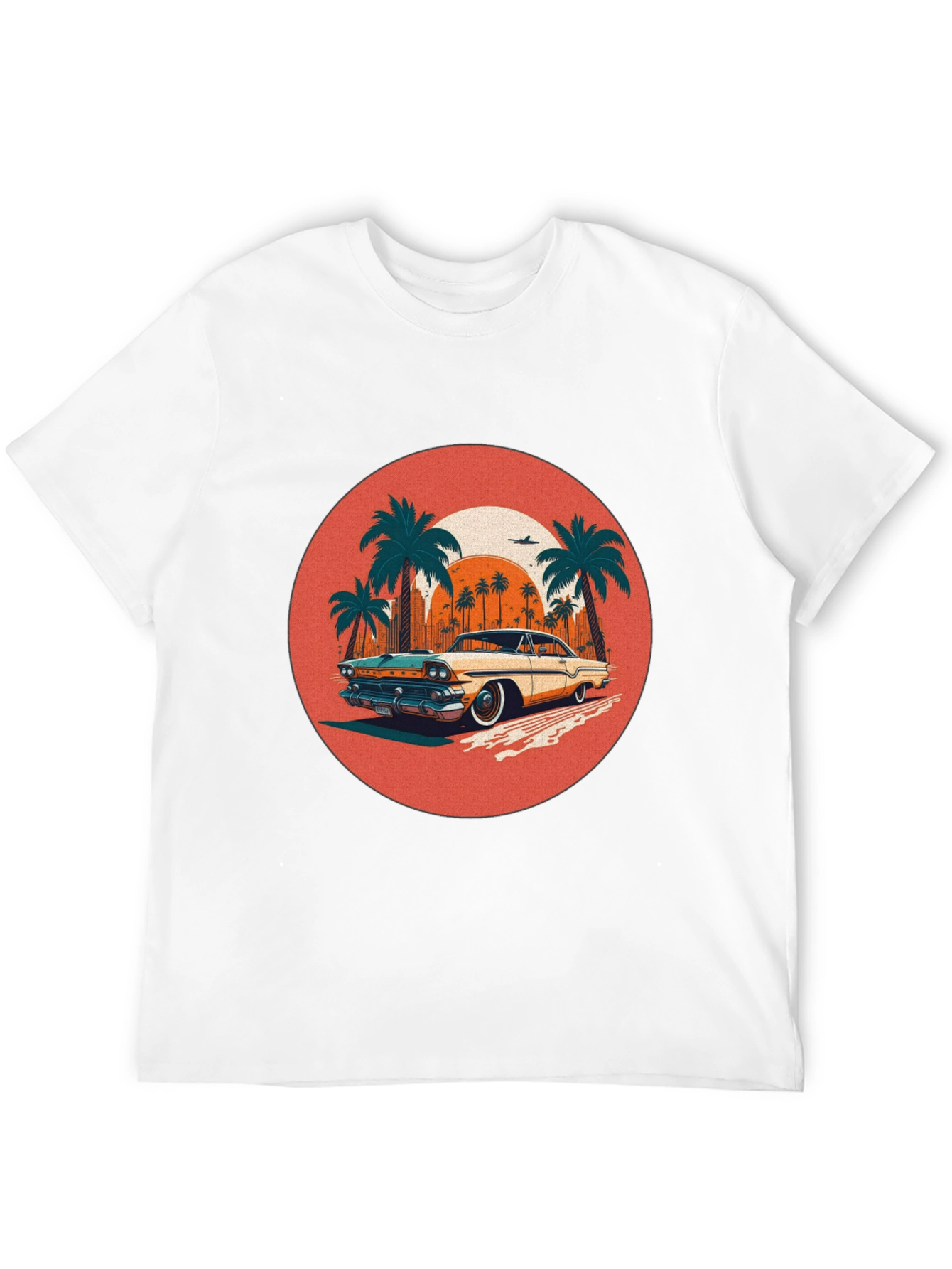 Black Retro Car & Palms Graphic Tee view 12