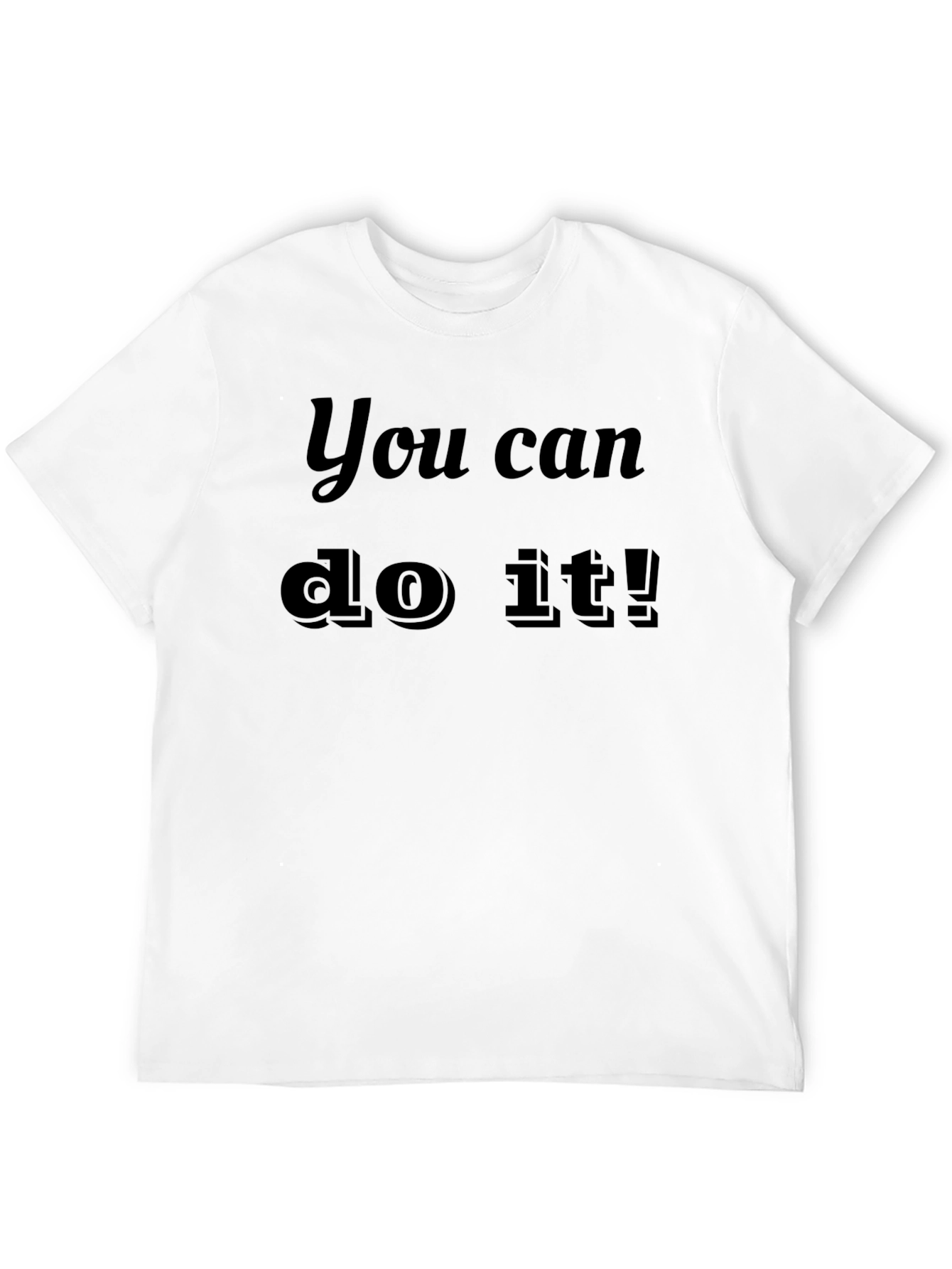 Black Motivational "You Can Do It!" Black T-Shirt view 12