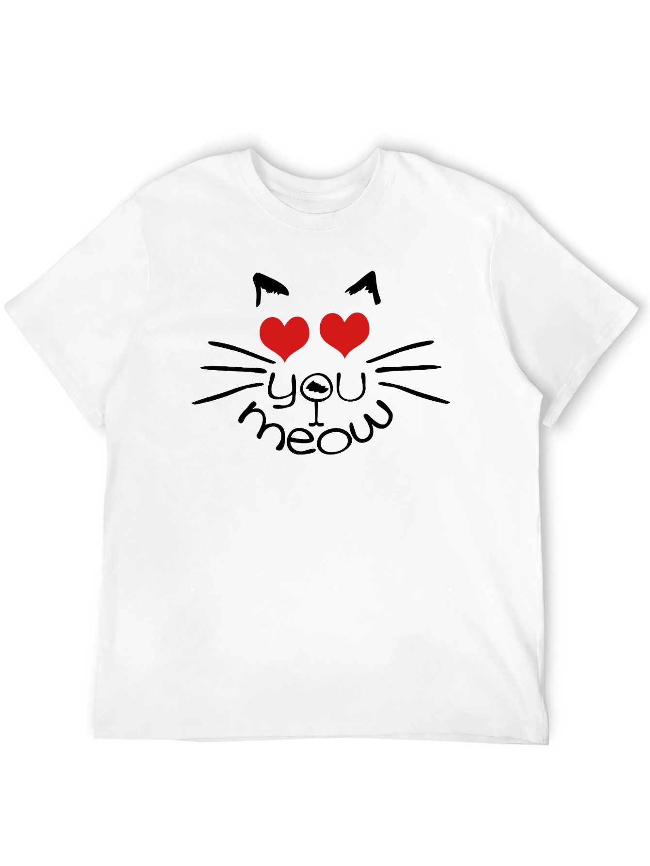 Love You Meow Black T-Shirt - 12