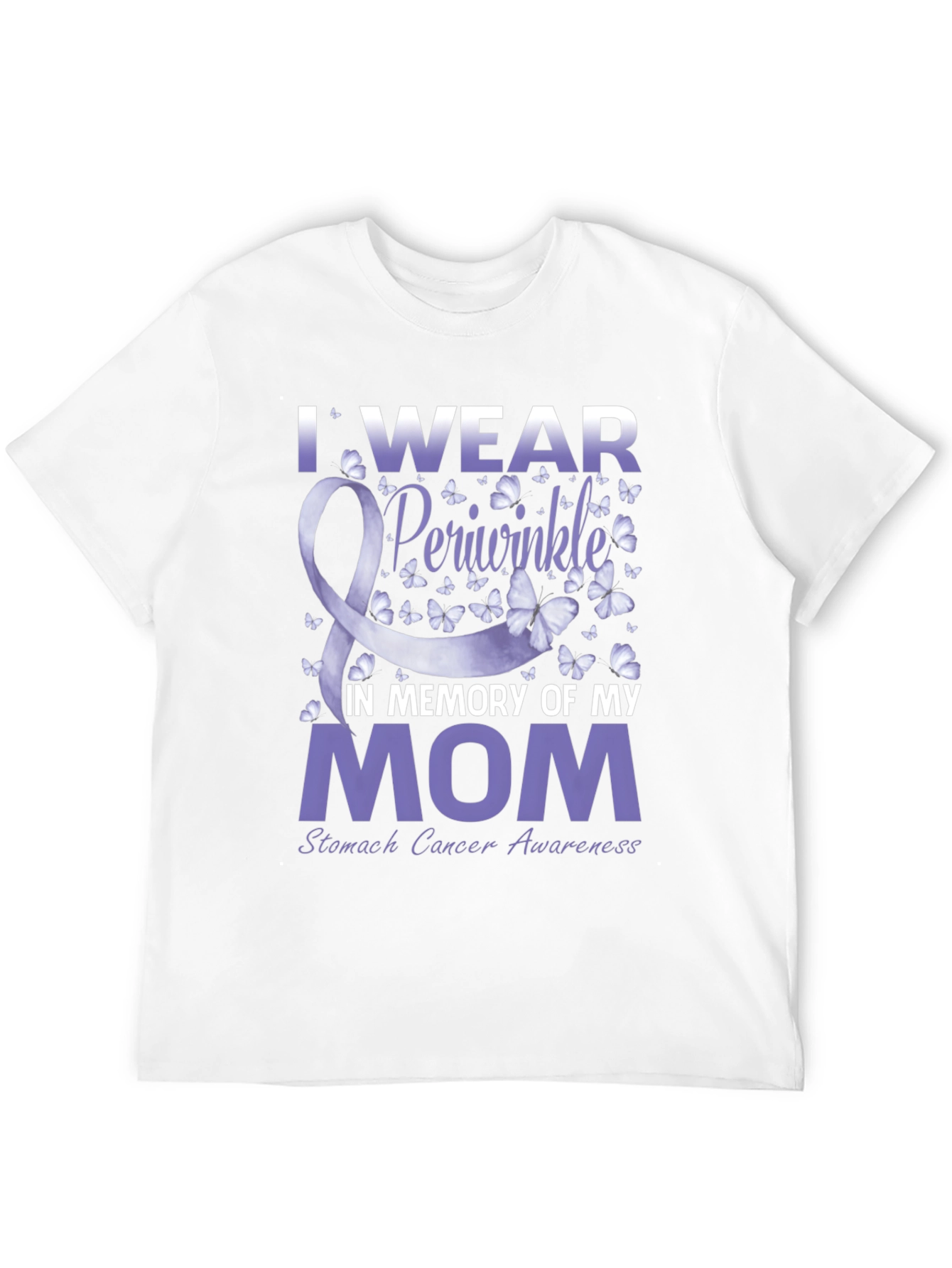 Black I Wear Periwinkle Stomach Cancer Awareness T-Shirt view 12
