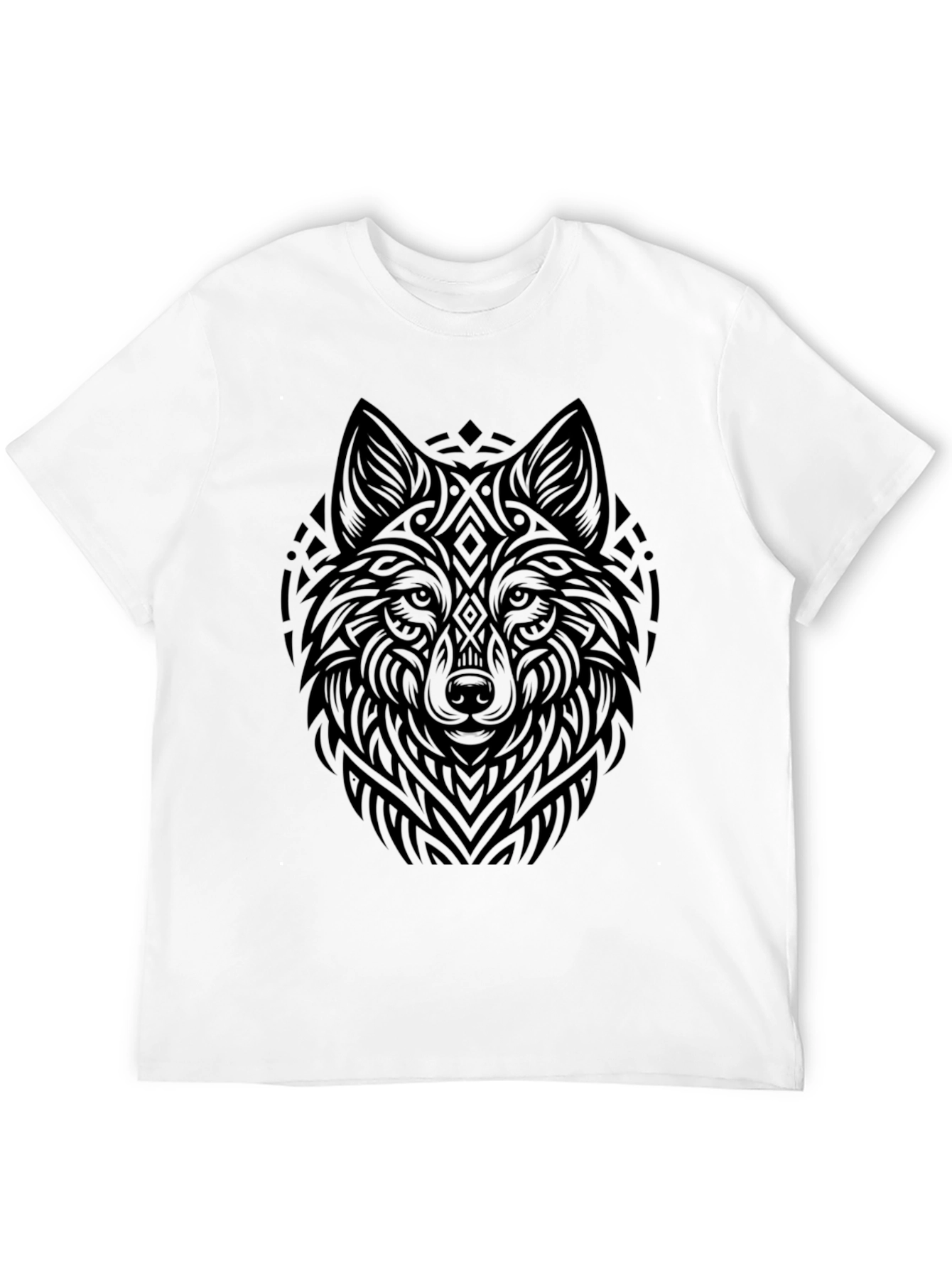 Black Wolf Graphic Print Black T-Shirt view 12
