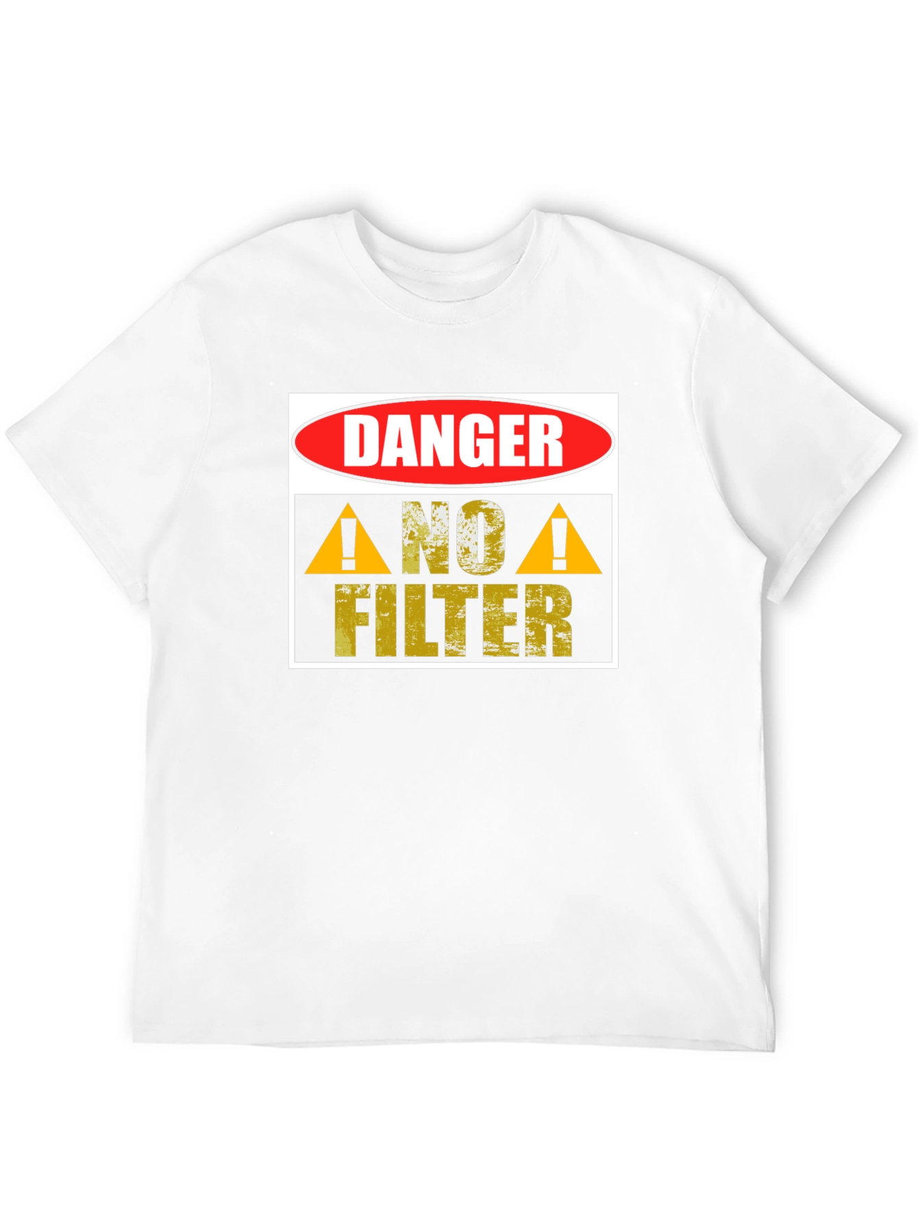 Black Danger No Filter Graphic T-Shirt view 12