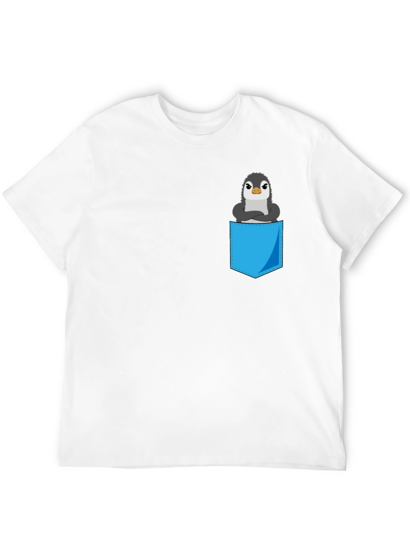 Black Penguin Pocket T-Shirt - Cute Graphic Tee view 12
