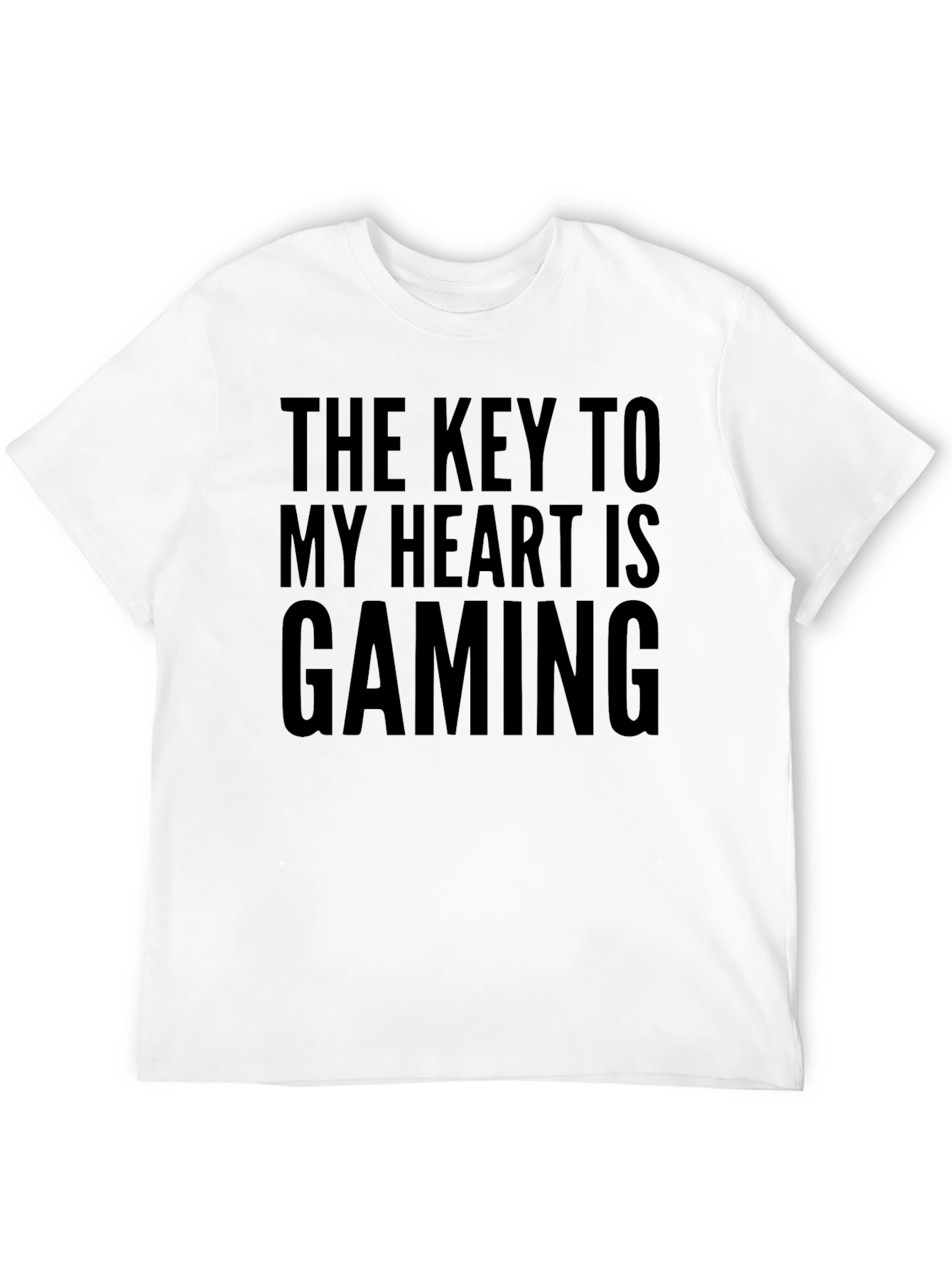 Black Gamer T-Shirt: "The Key to My Heart is Gaming" view 12