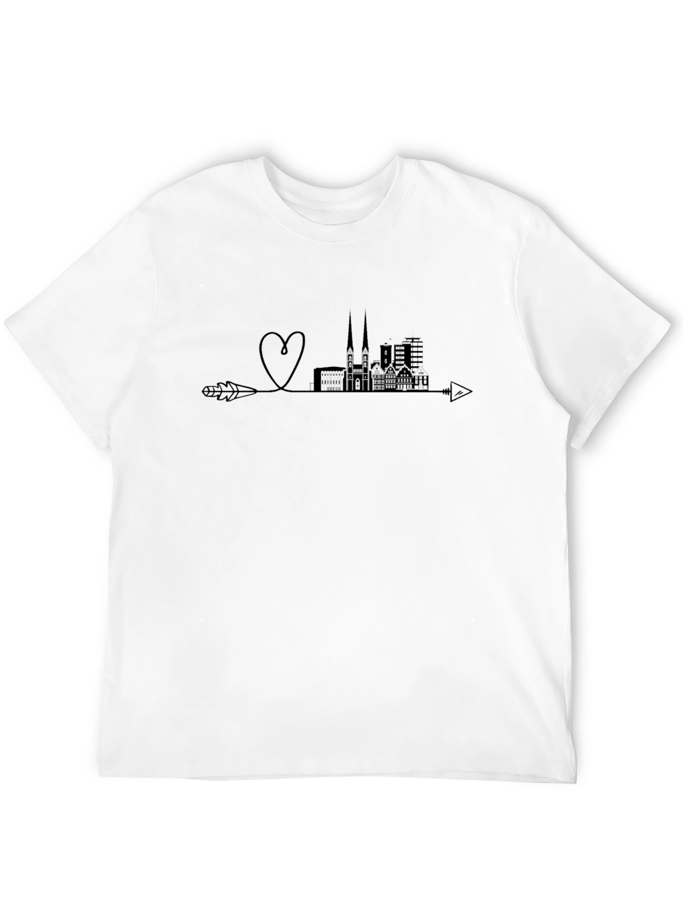 Black City Skyline Arrow T-Shirt view 12