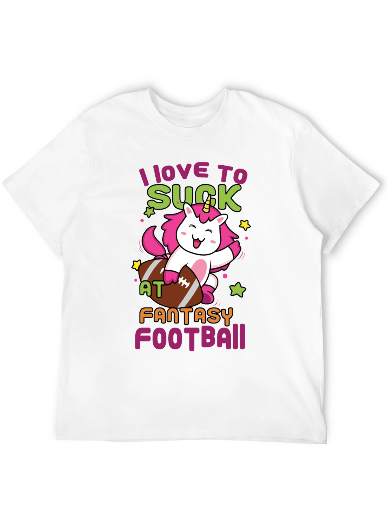 Black Unicorn Fantasy Football T-Shirt - I Love To Suck At... view 12