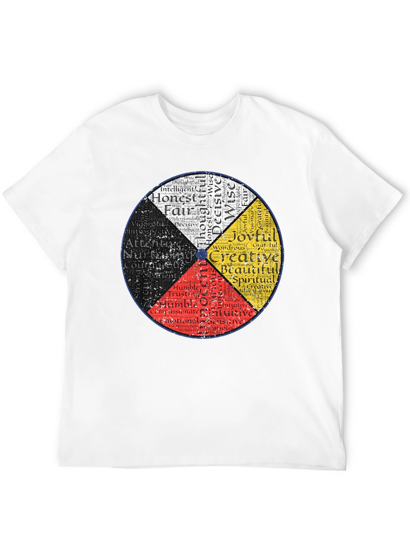 Black Medicine Wheel Black T-Shirt: Indigenous Wisdom Design view 12
